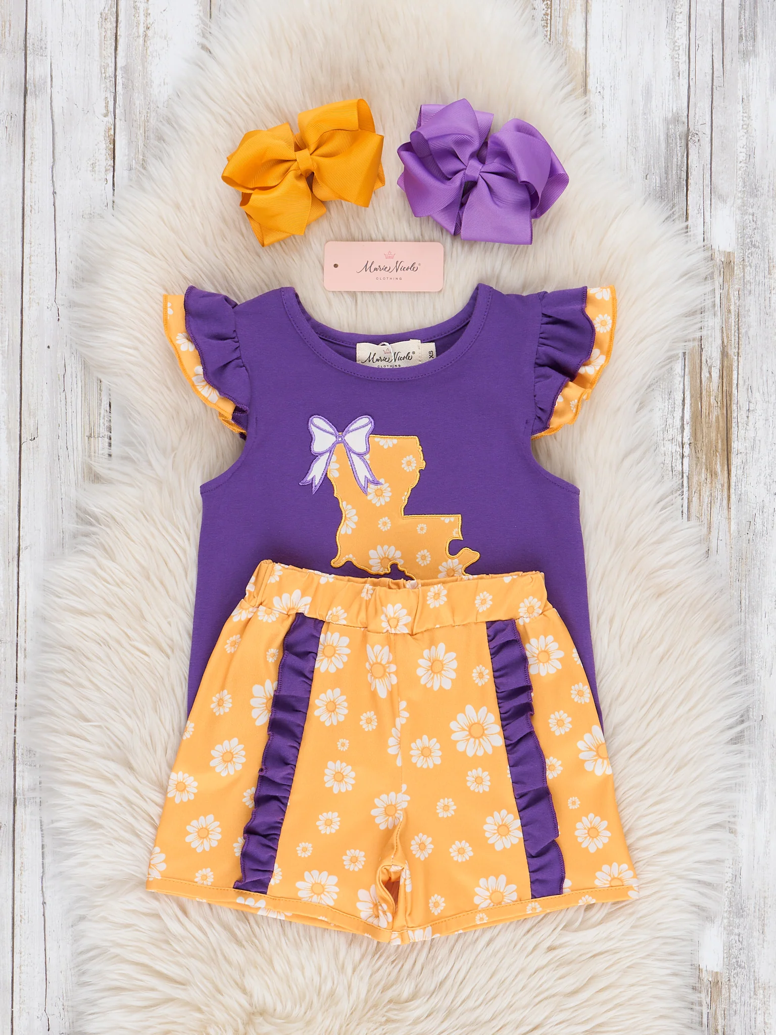 Louisiana Embroidered Floral Ruffle Outfit - Image 3