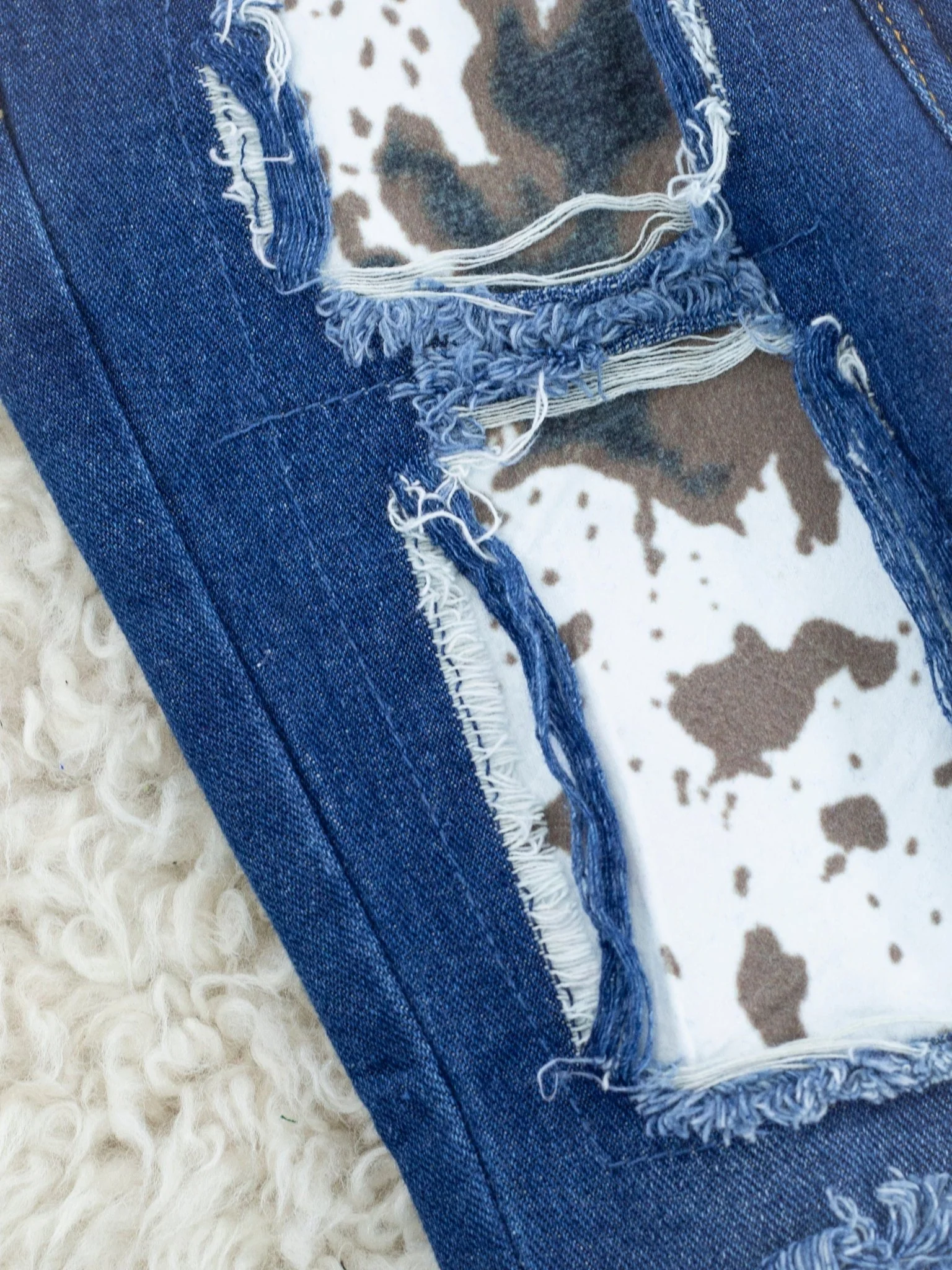 "LOVE" Cow Print Denim Outfit - Image 4