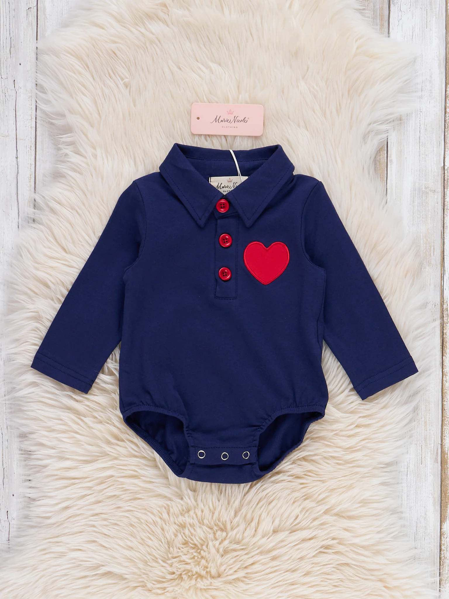 Love Game Polo Embroidered Onesie - Image 2