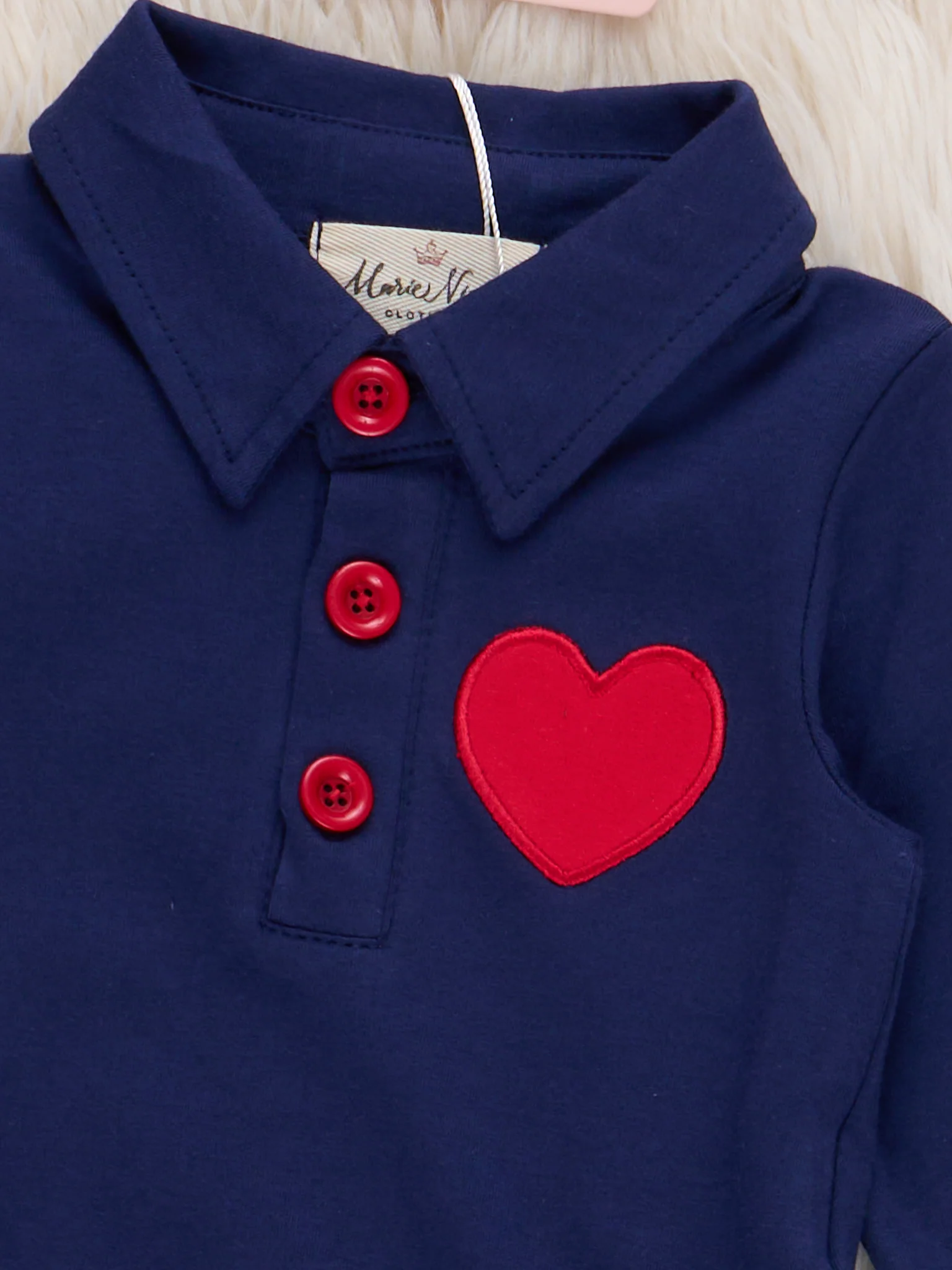 Love Game Polo Embroidered Onesie - Image 3