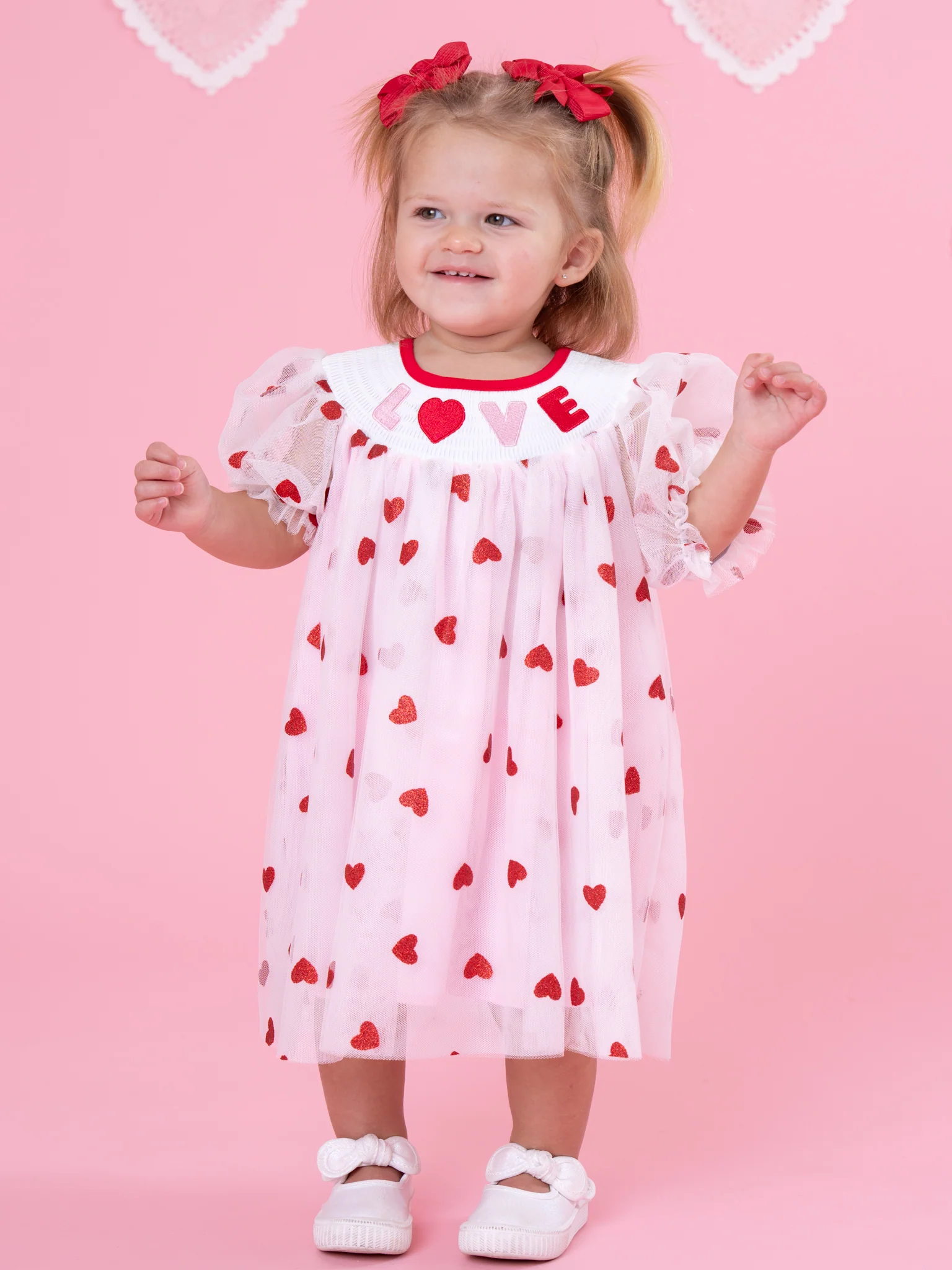 Love Letters Puff Sleeve Smocked Tulle Dress - Image 5