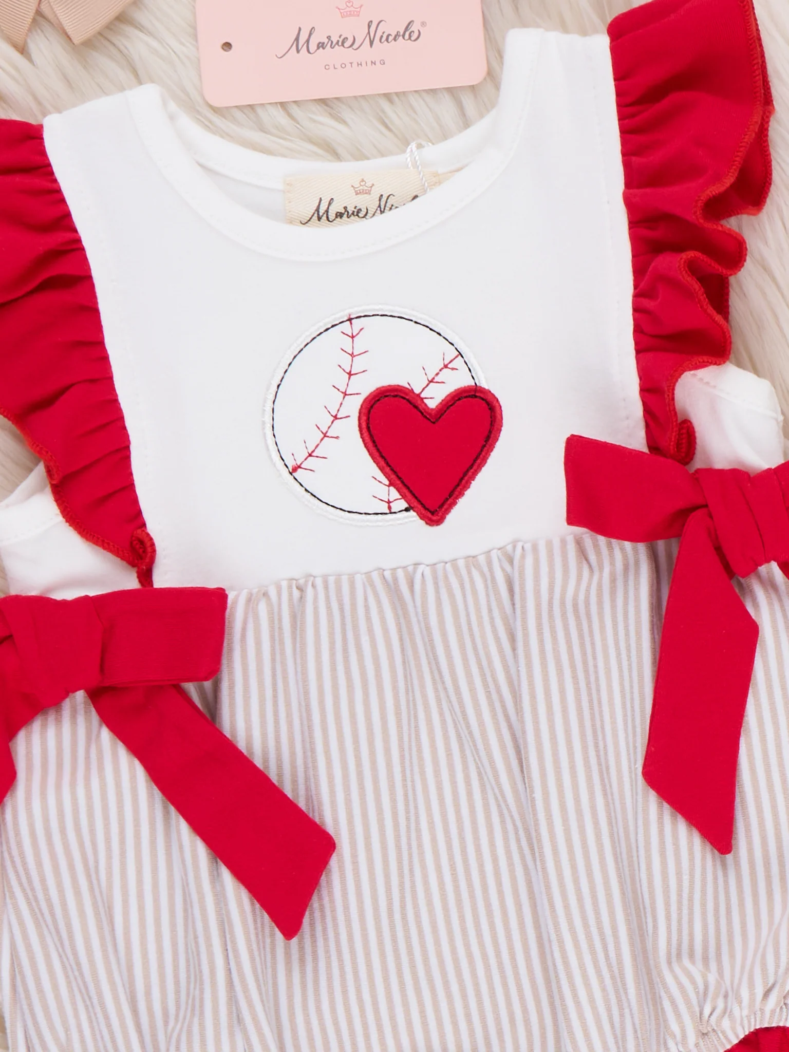 Love the Game Embroidered Cotton Bubble Romper - Image 2