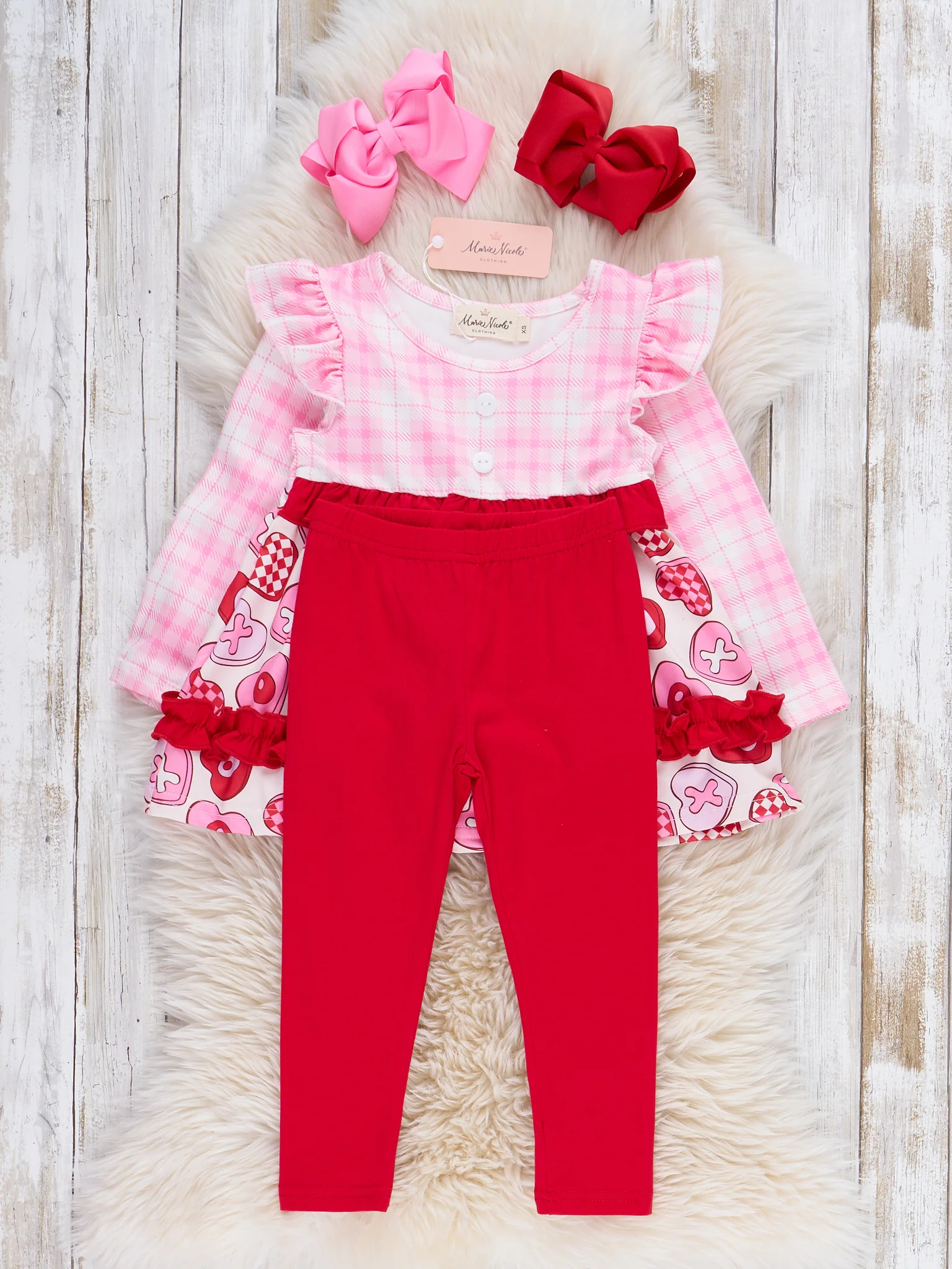 Lovebug Ruffle Plaid Outfit - Image 3