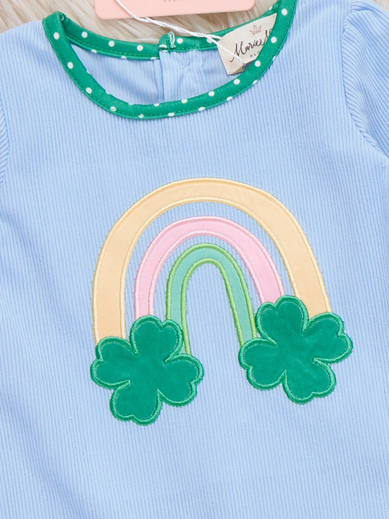 Luckiest Rainbow Embroidered Ruffle Romper - Image 2