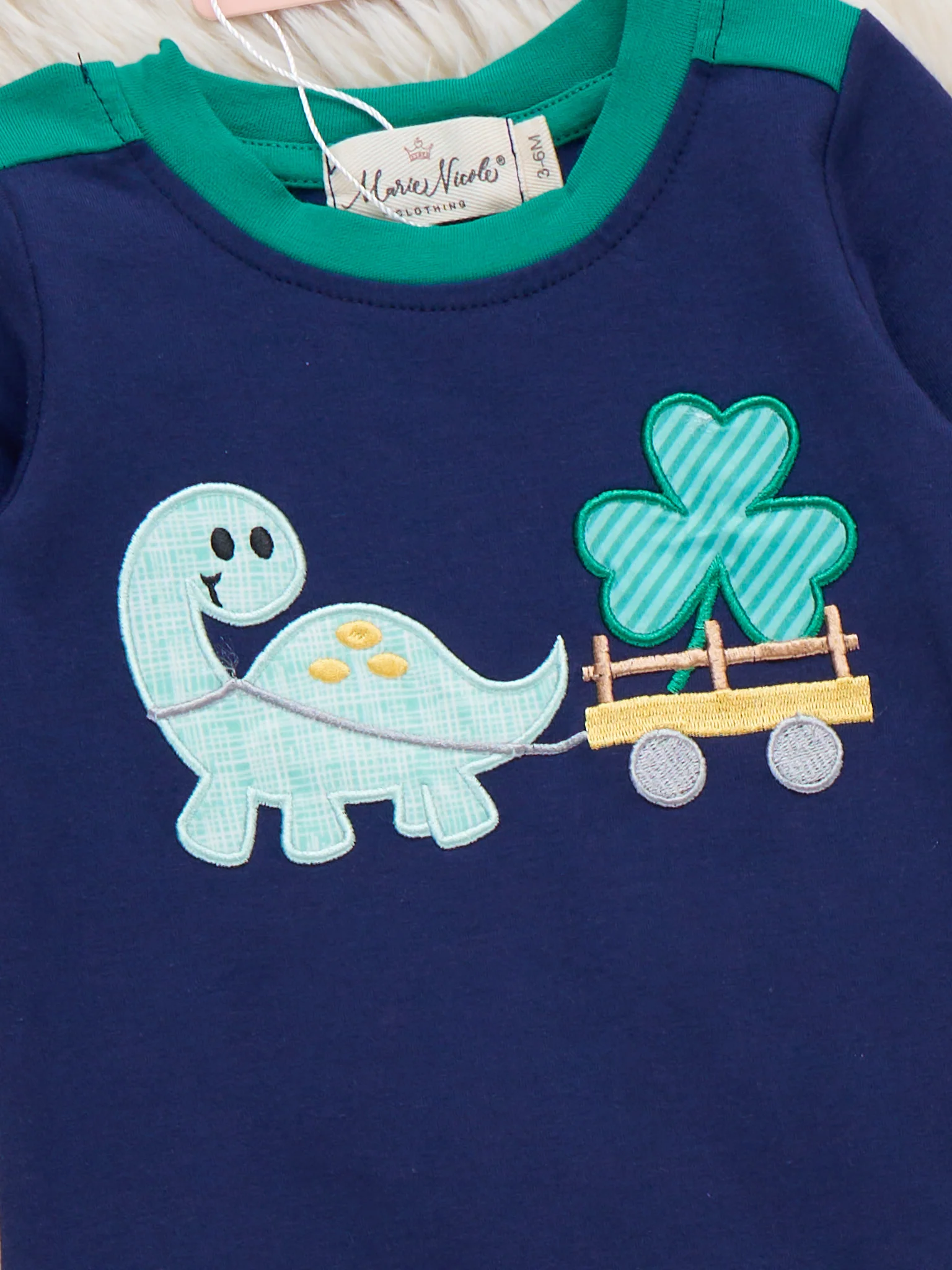Lucky Explorer Dino Embroidered Romper - Image 2