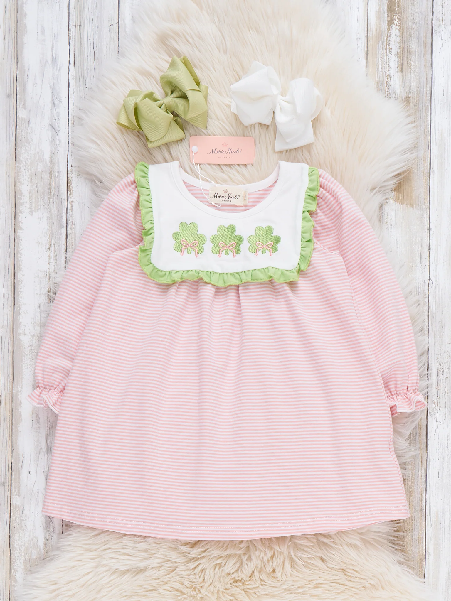 Lucky Lane Embroidered Ruffle Dress
