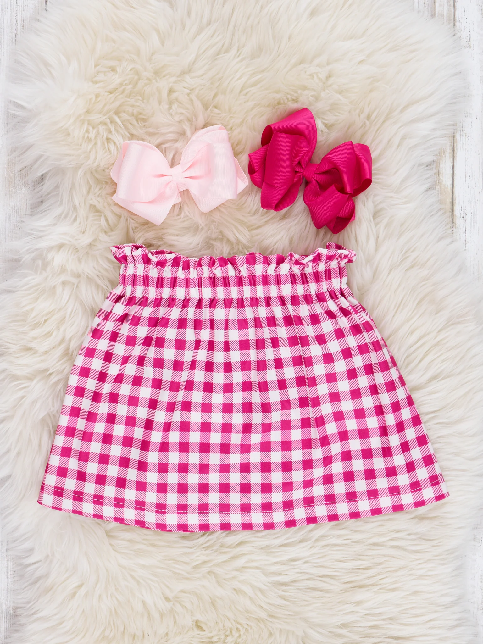 Magenta & Cinnamon Gingham Pumpkin Outfit - Image 3
