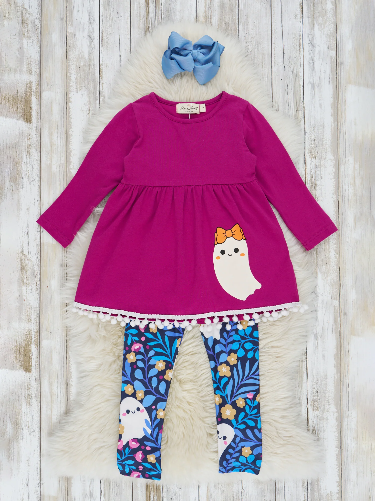 Magenta & Navy Floral Ghost Outfit - Image 2