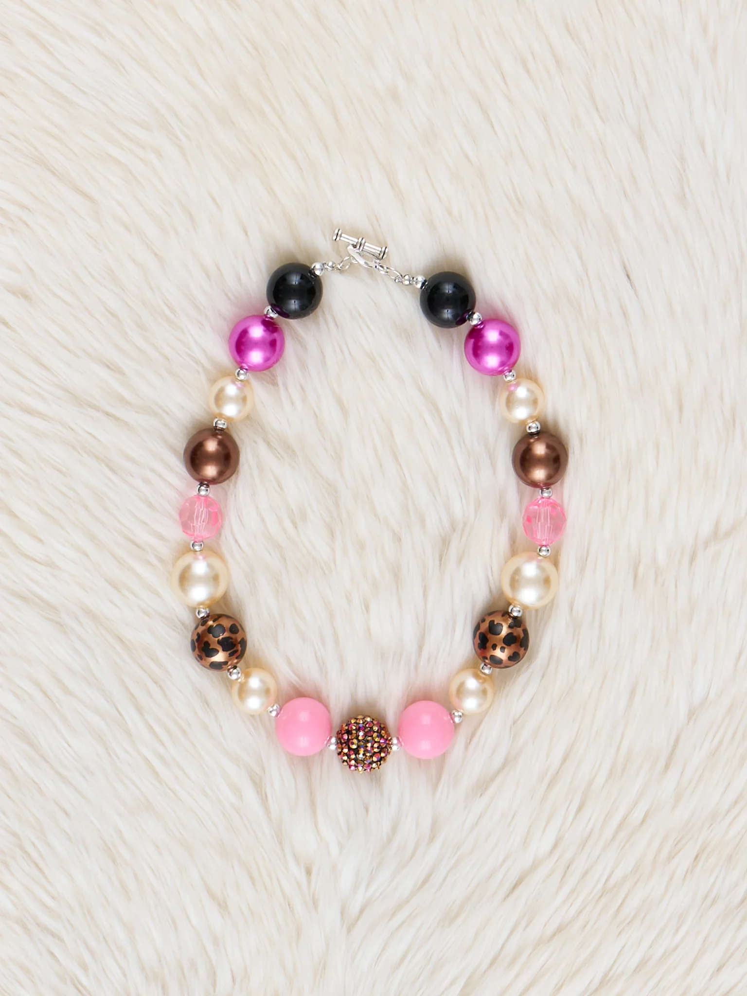Magenta & Pearl Bubblegum Necklace