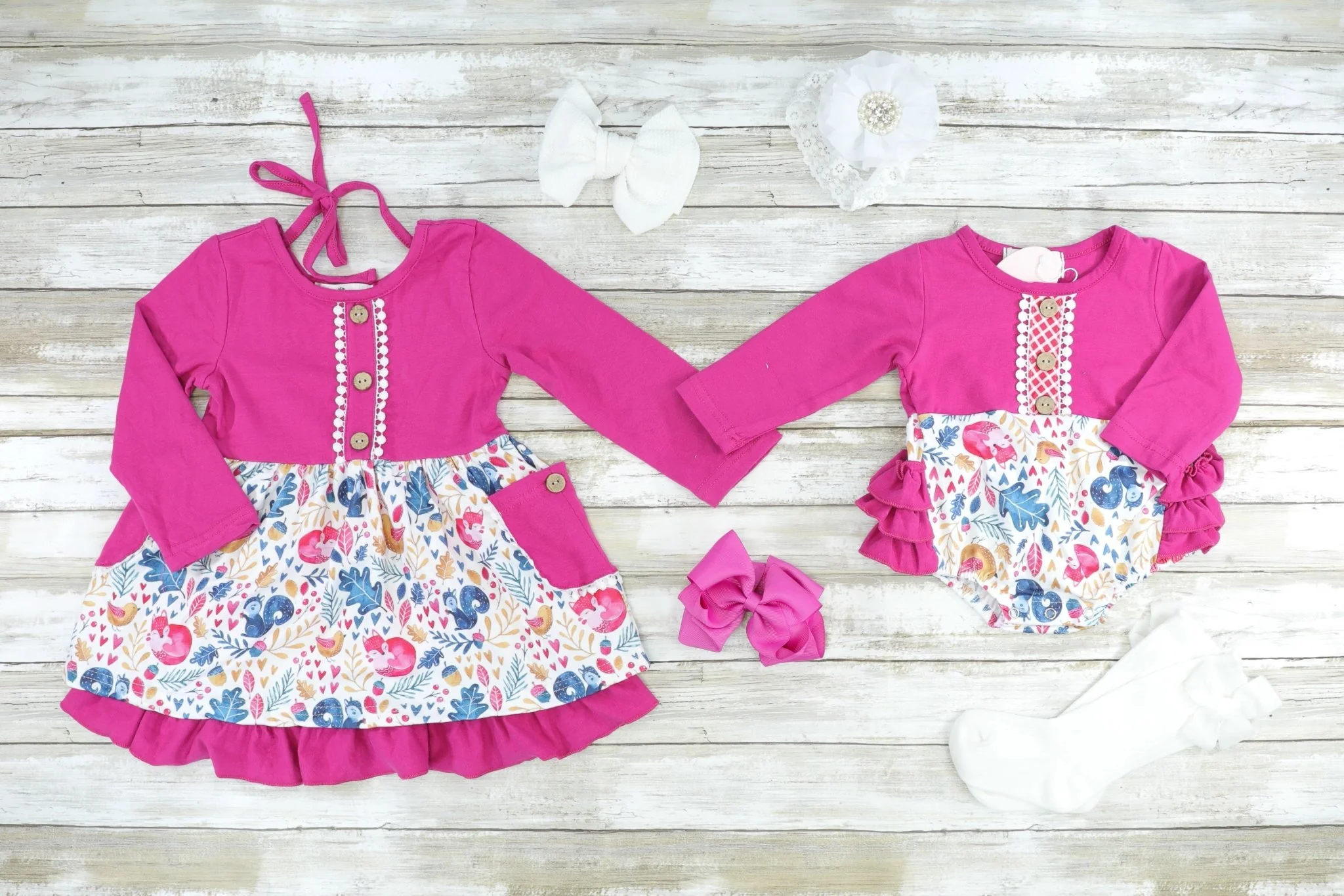 Magenta Watercolor Pocket Dress - Image 2