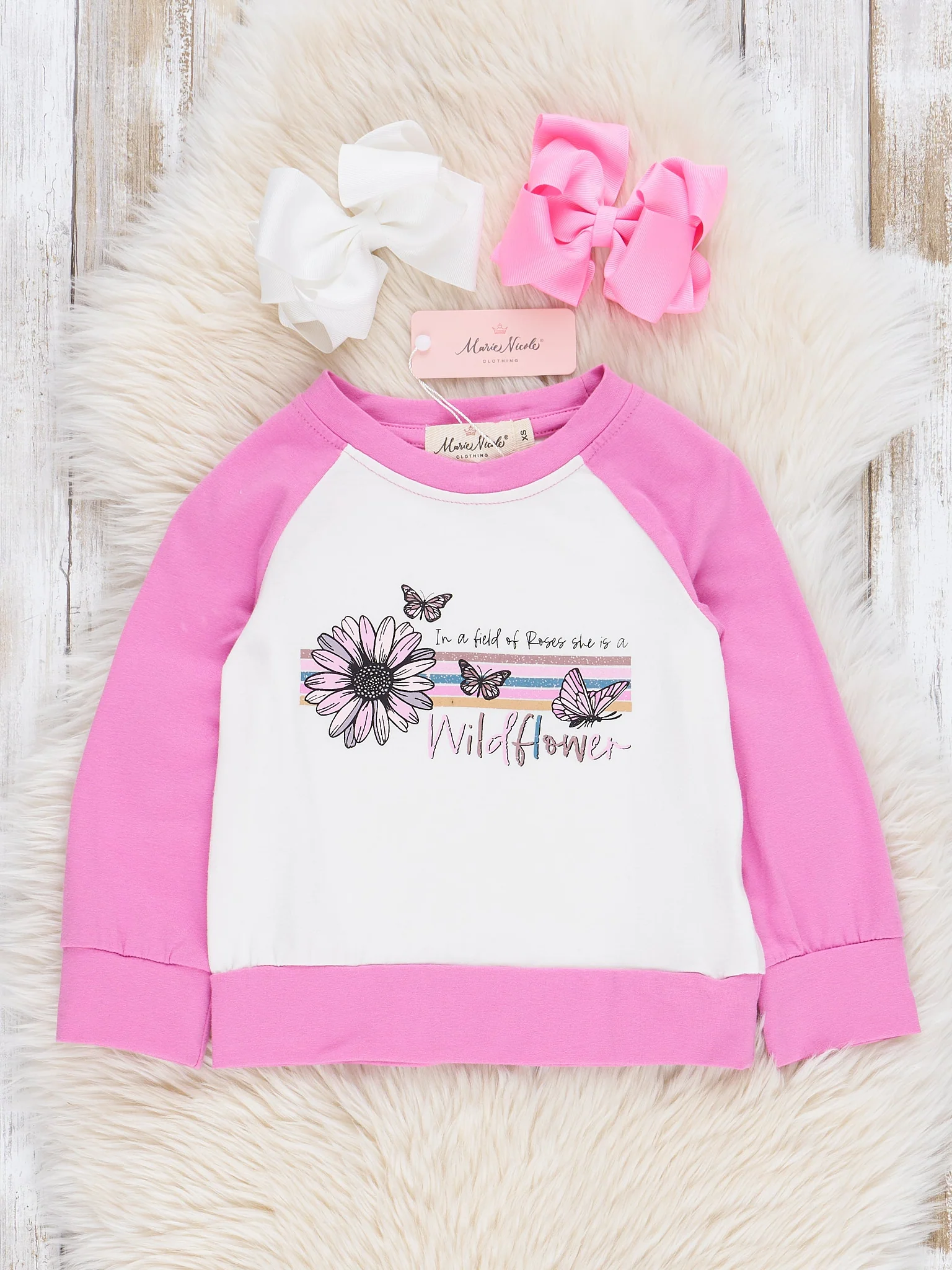 Magenta Wildflower Raglan Shirt