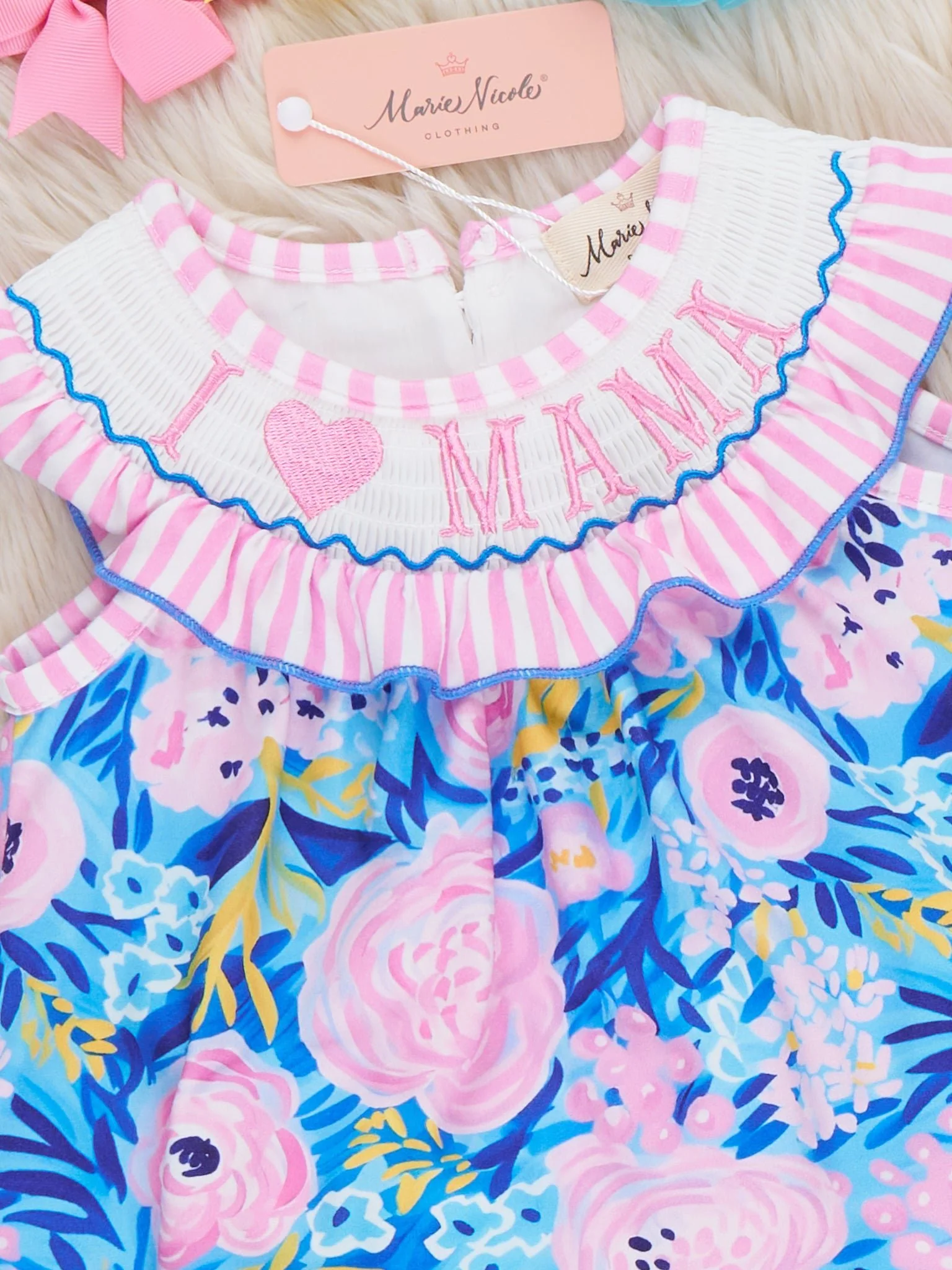 Mama Love Garden Smocked Bloomers Outfit - Image 2