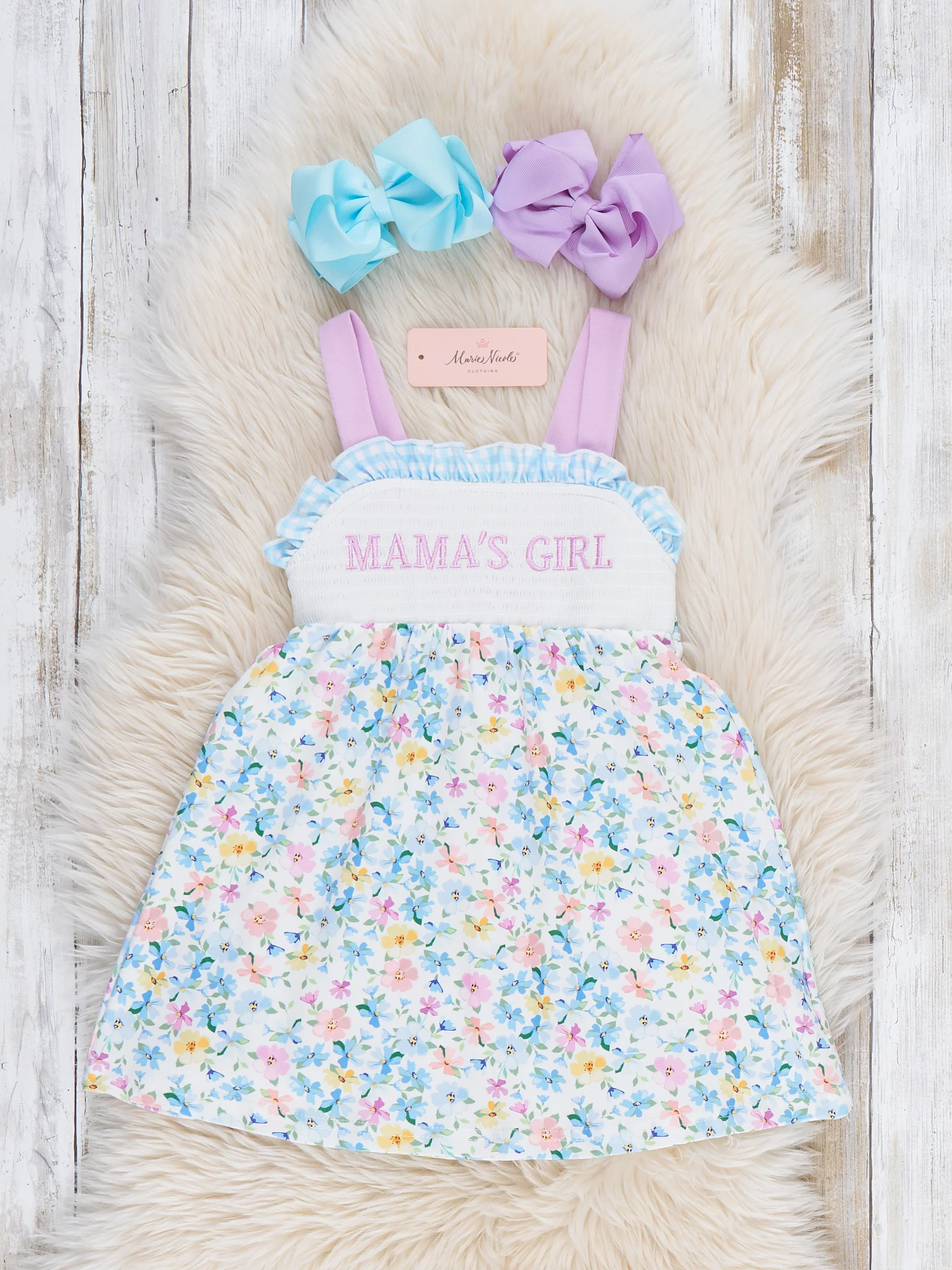 MAMA'S GIRL Petal Hem Smocked Ruffle Dress - Image 2