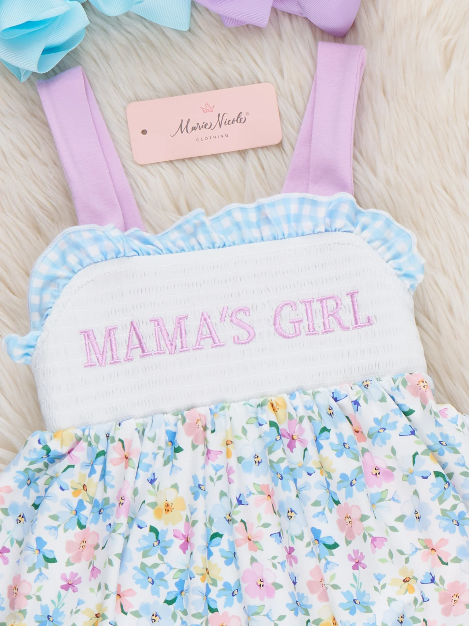 MAMA'S GIRL Petal Hem Smocked Ruffle Outfit - Image 3
