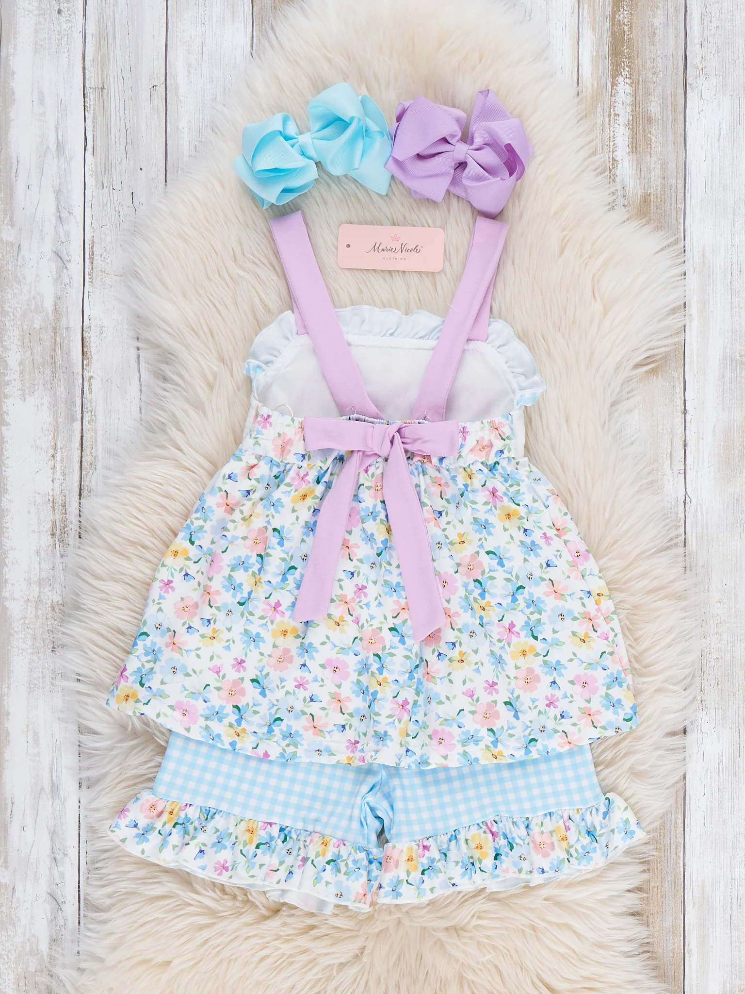 MAMA'S GIRL Petal Hem Smocked Ruffle Outfit - Image 5