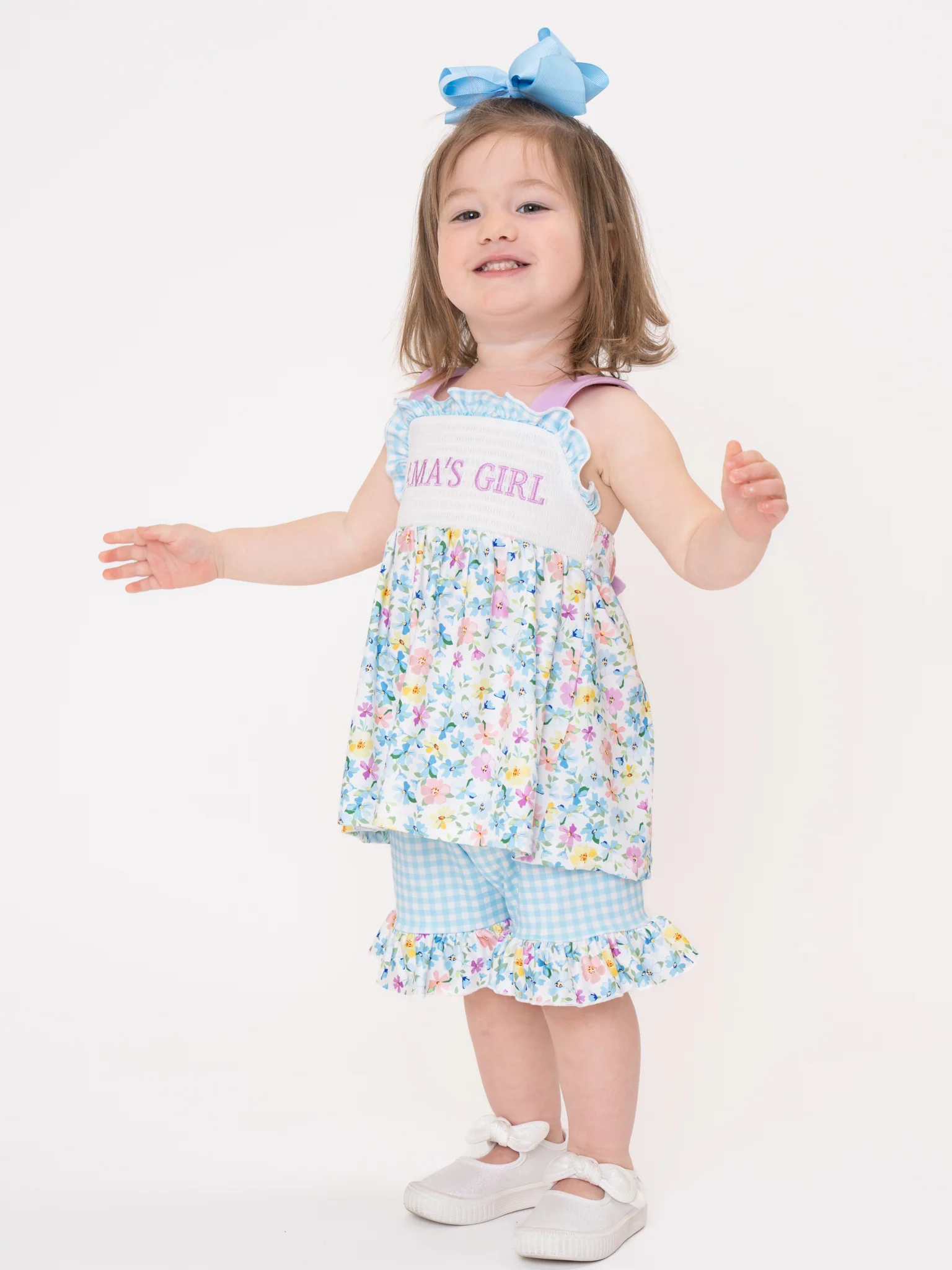 MAMA'S GIRL Petal Hem Smocked Ruffle Outfit - Image 8