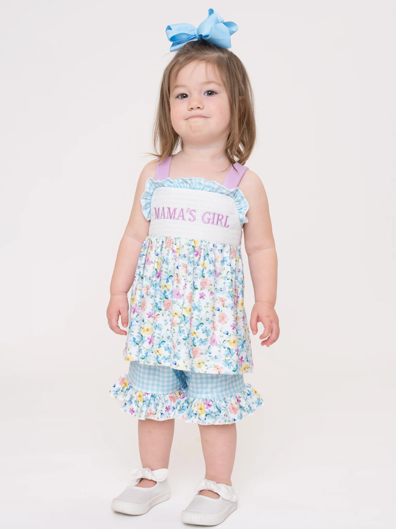 MAMA'S GIRL Petal Hem Smocked Ruffle Outfit - Image 9