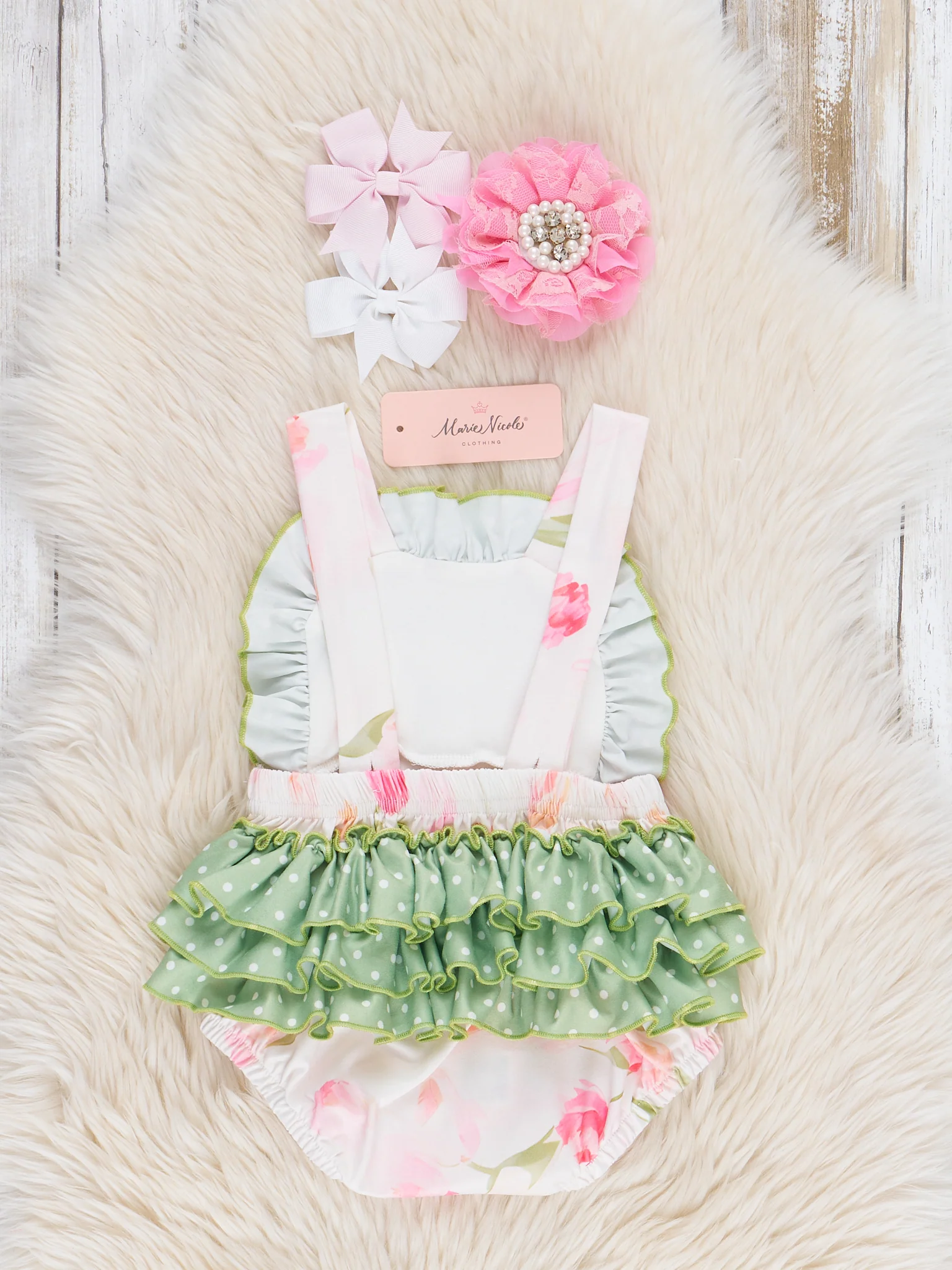 Mama's Girl Tulip Garden Ruffle Bubble Romper - Image 2