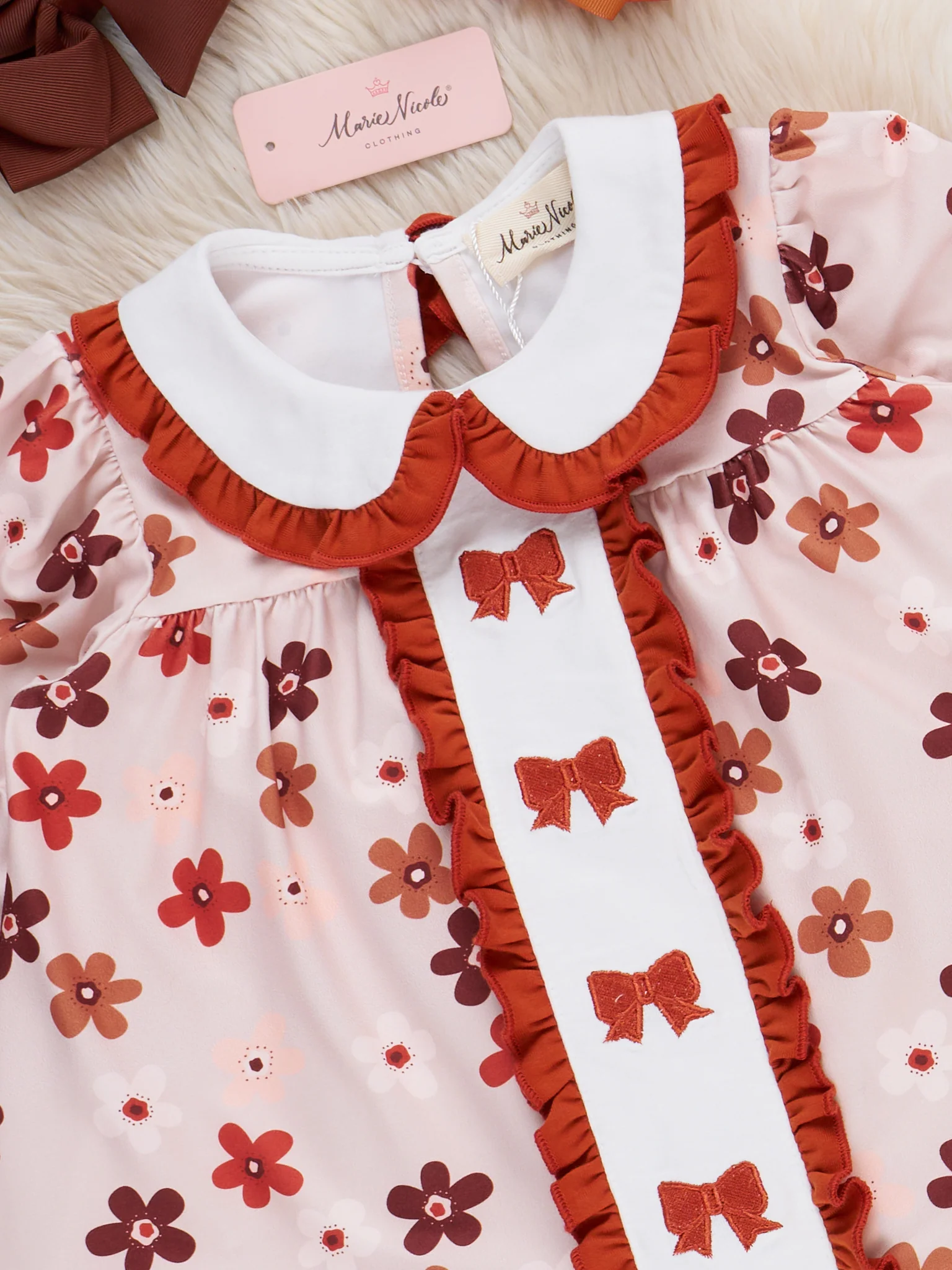 Maple Bloom Embroidered Bow Outfit - Image 2