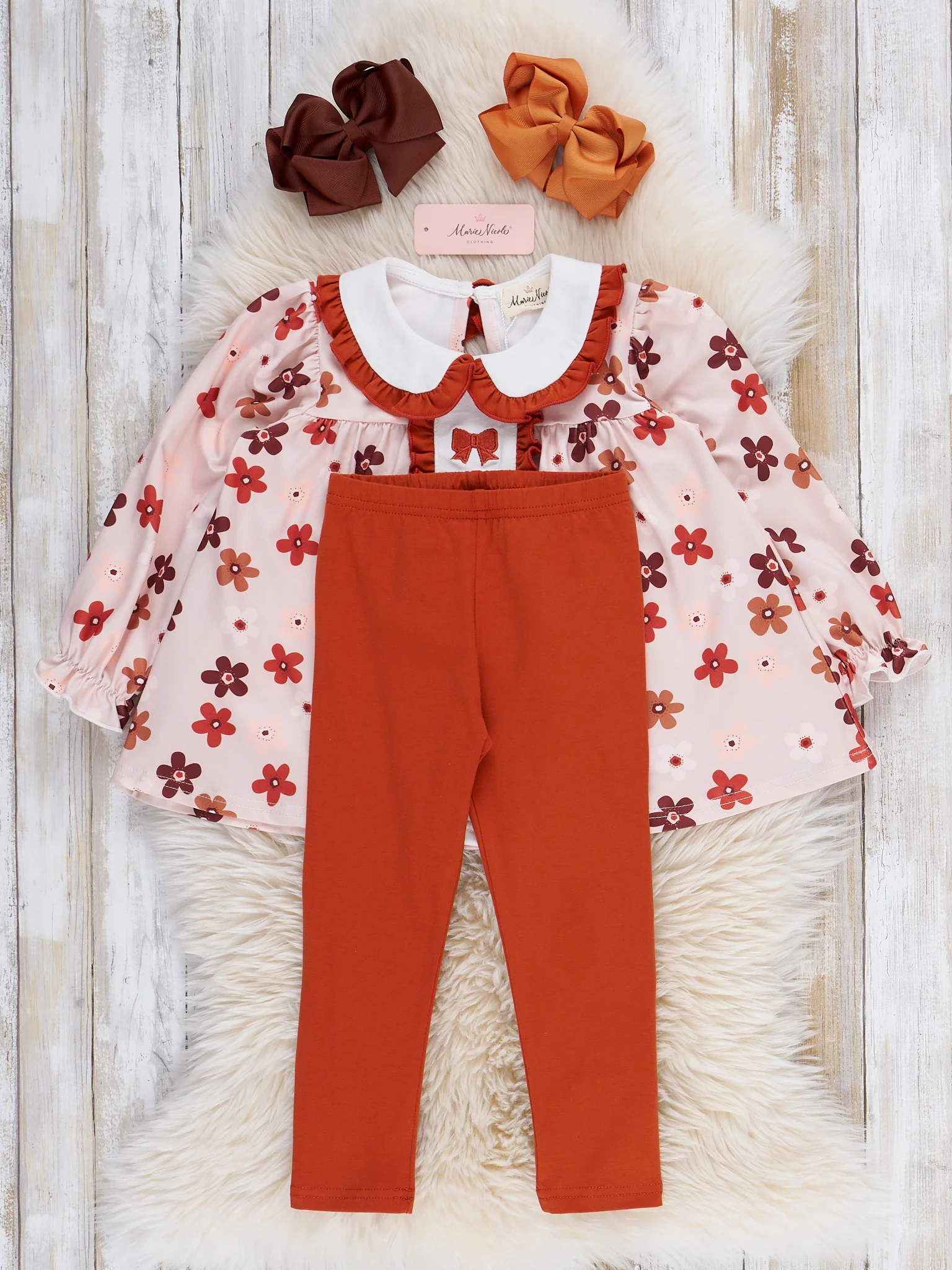 Maple Bloom Embroidered Bow Outfit - Image 3