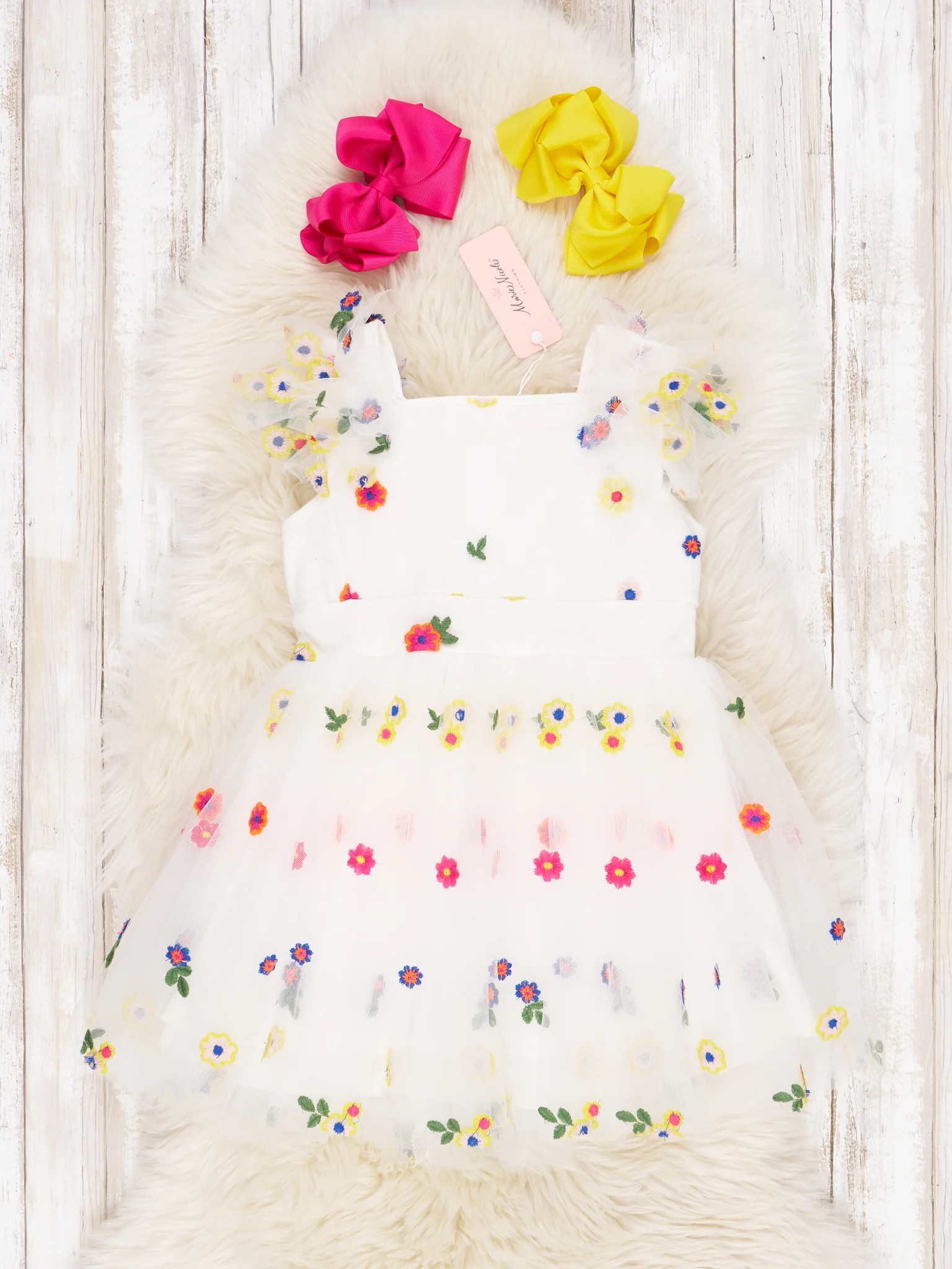 Marigold Tulle Ruffle Dress