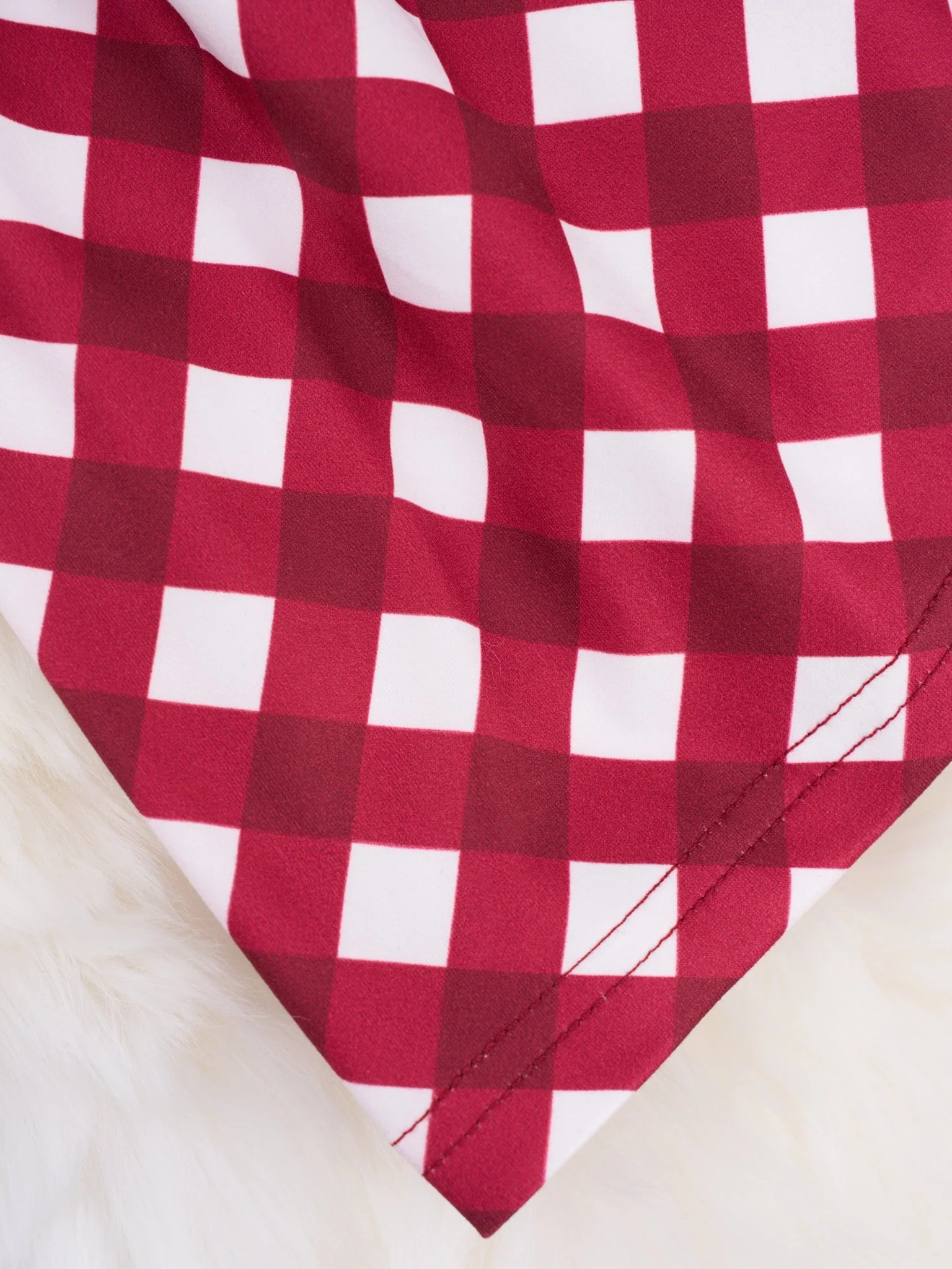 Maroon & White Gingham Dress - Image 2