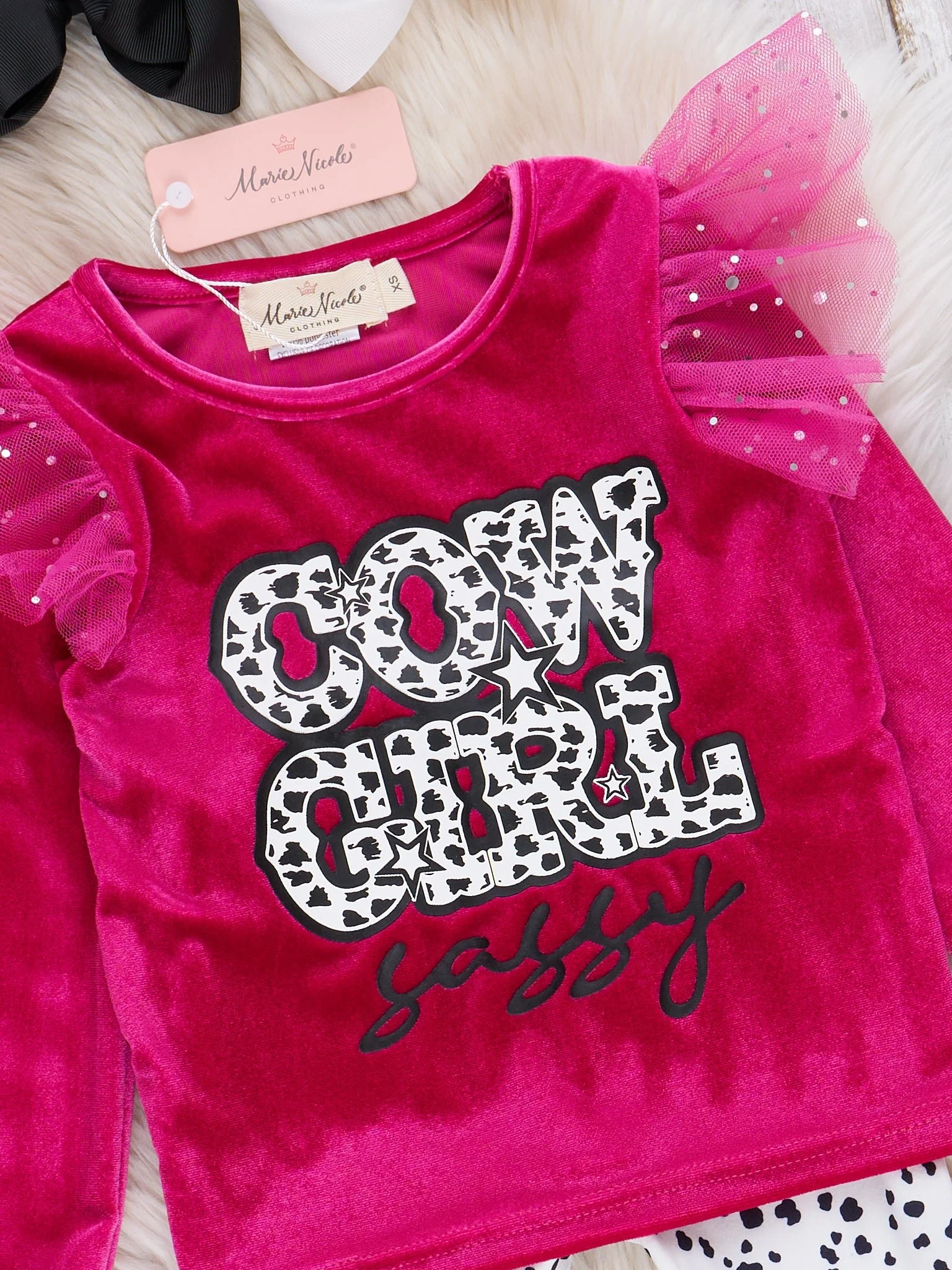 Maroon Cow Girl Velvet Bell Bottom Outfit - Image 5