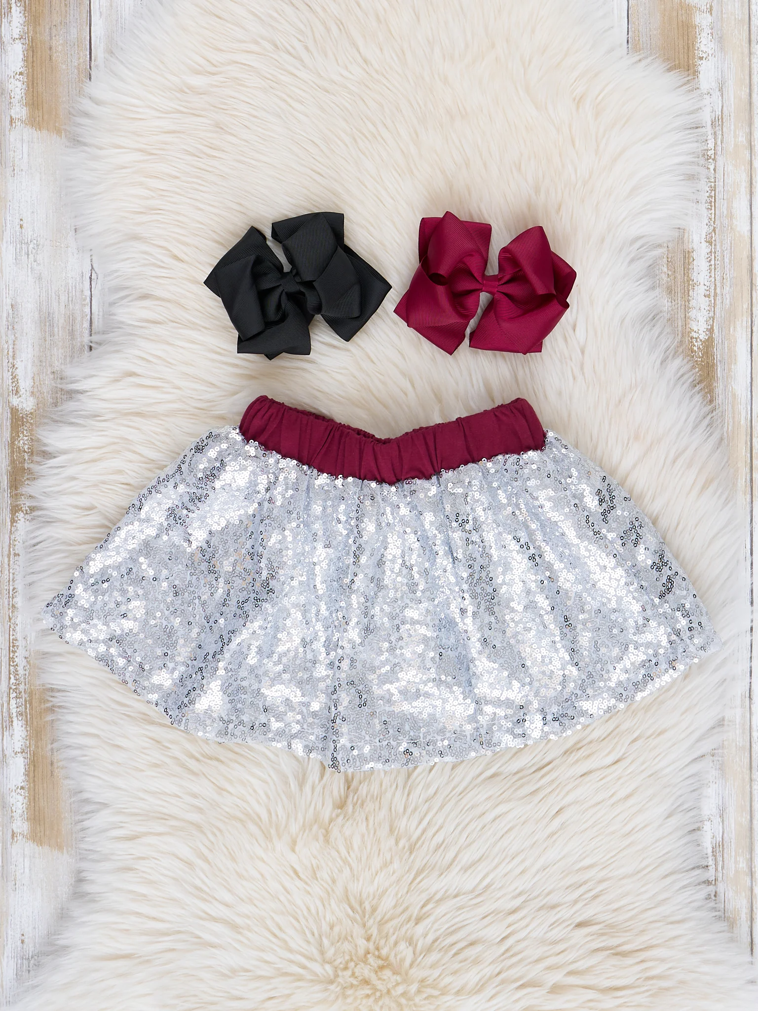 Maroon "Love is All You Need" Ruffle Outfit w/ Skirt - Image 4