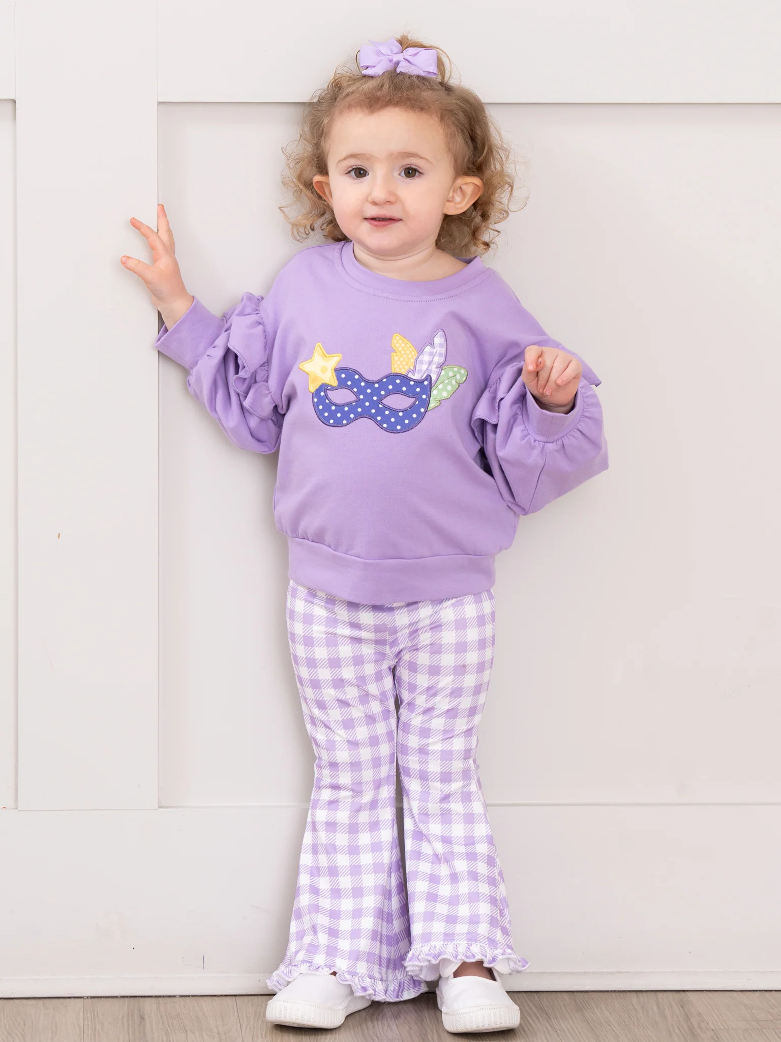 Masked Magic Embroidered Bell Bottom Outfit