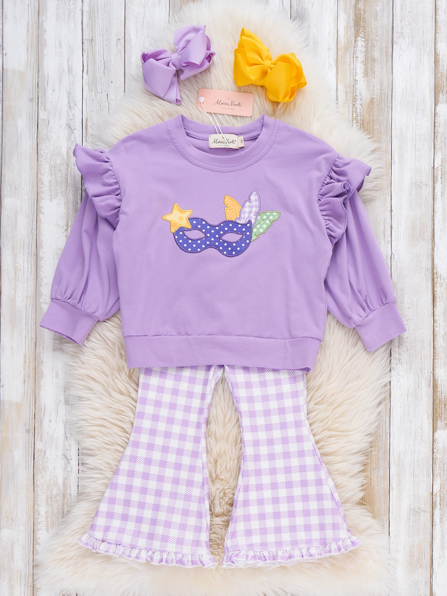 Masked Magic Embroidered Bell Bottom Outfit - Image 2
