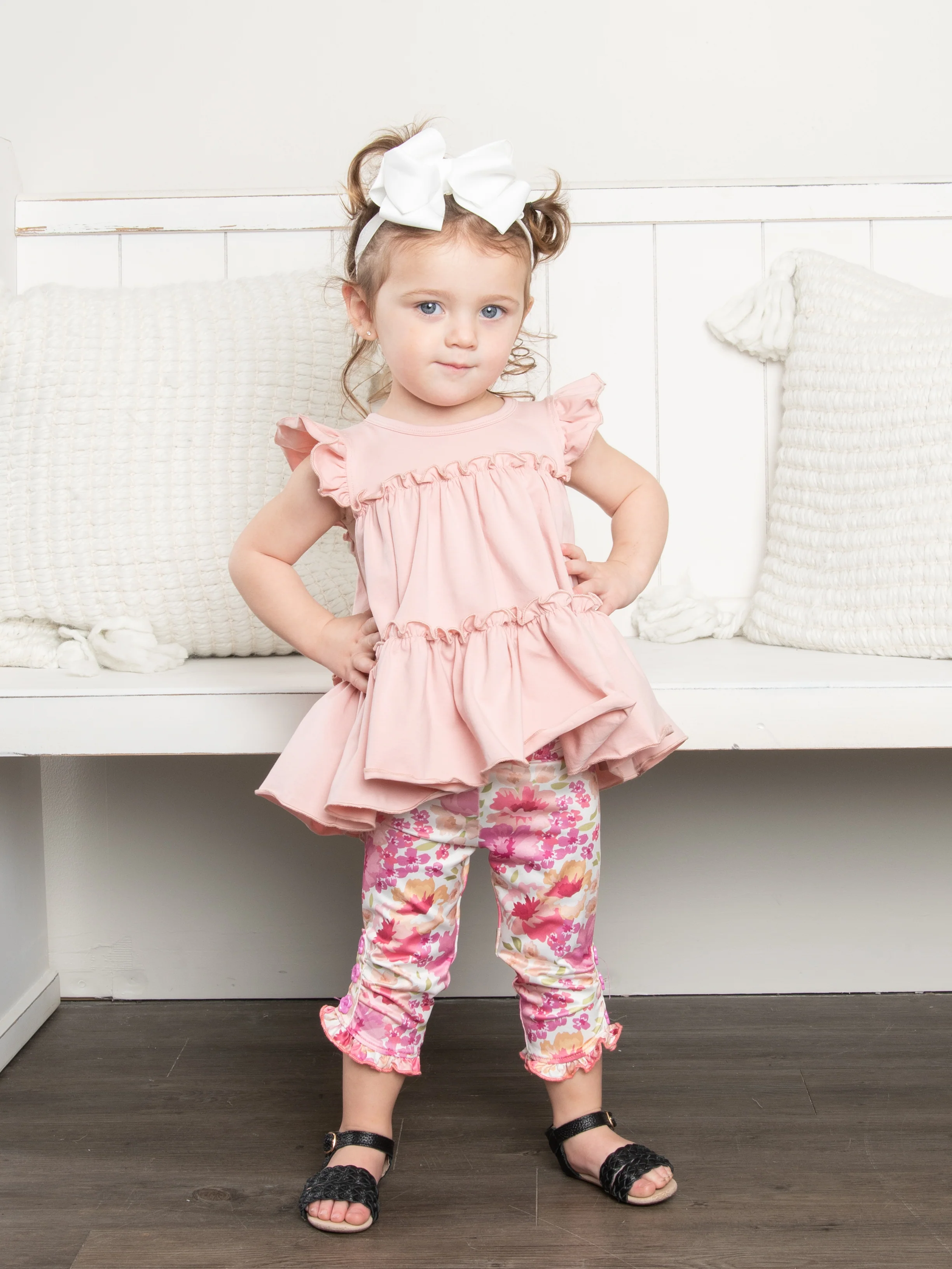 Cotton Tiered Ruffle Tunic - Mauve - Image 2