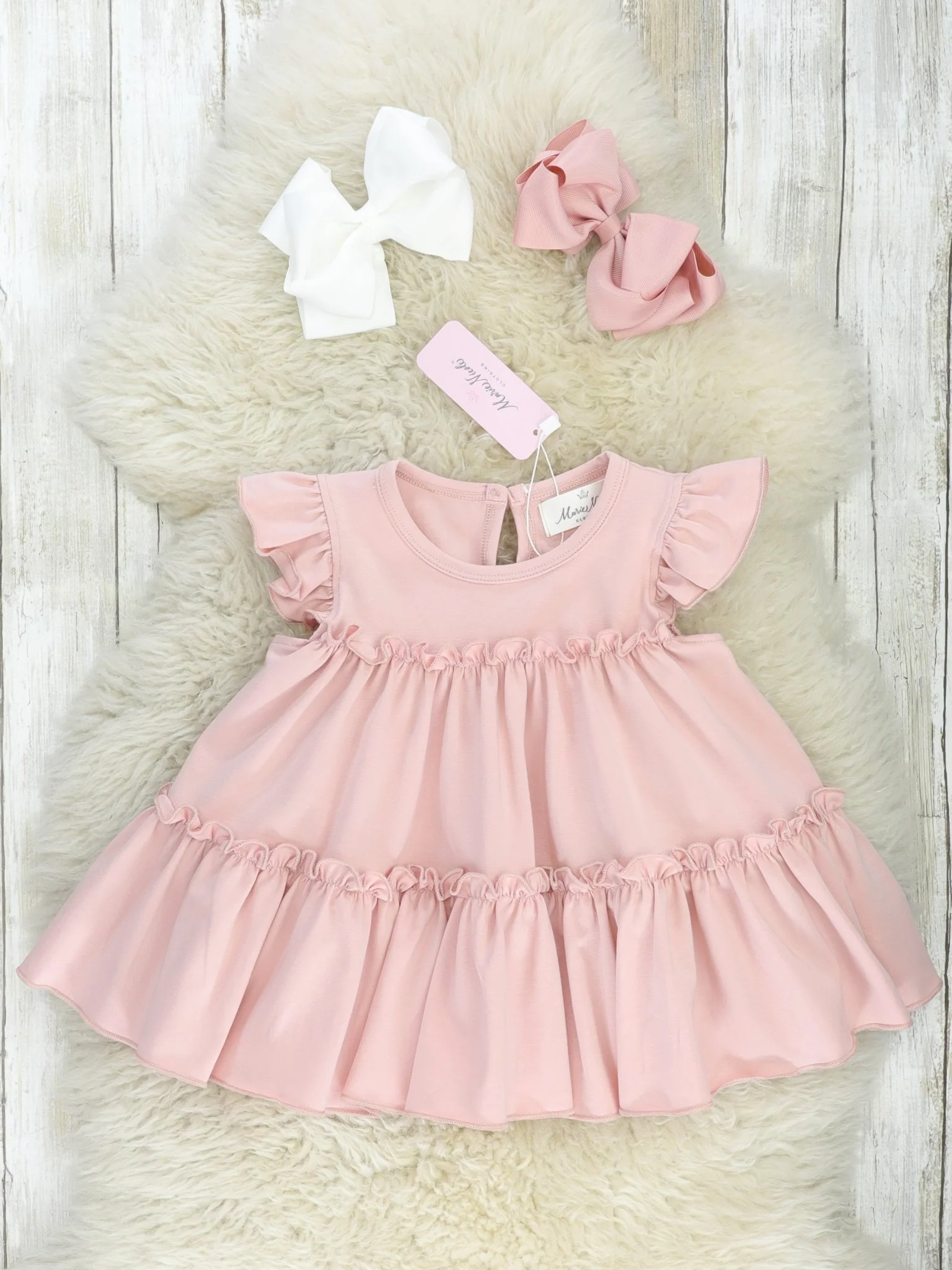 Cotton Tiered Ruffle Tunic - Mauve - Image 3