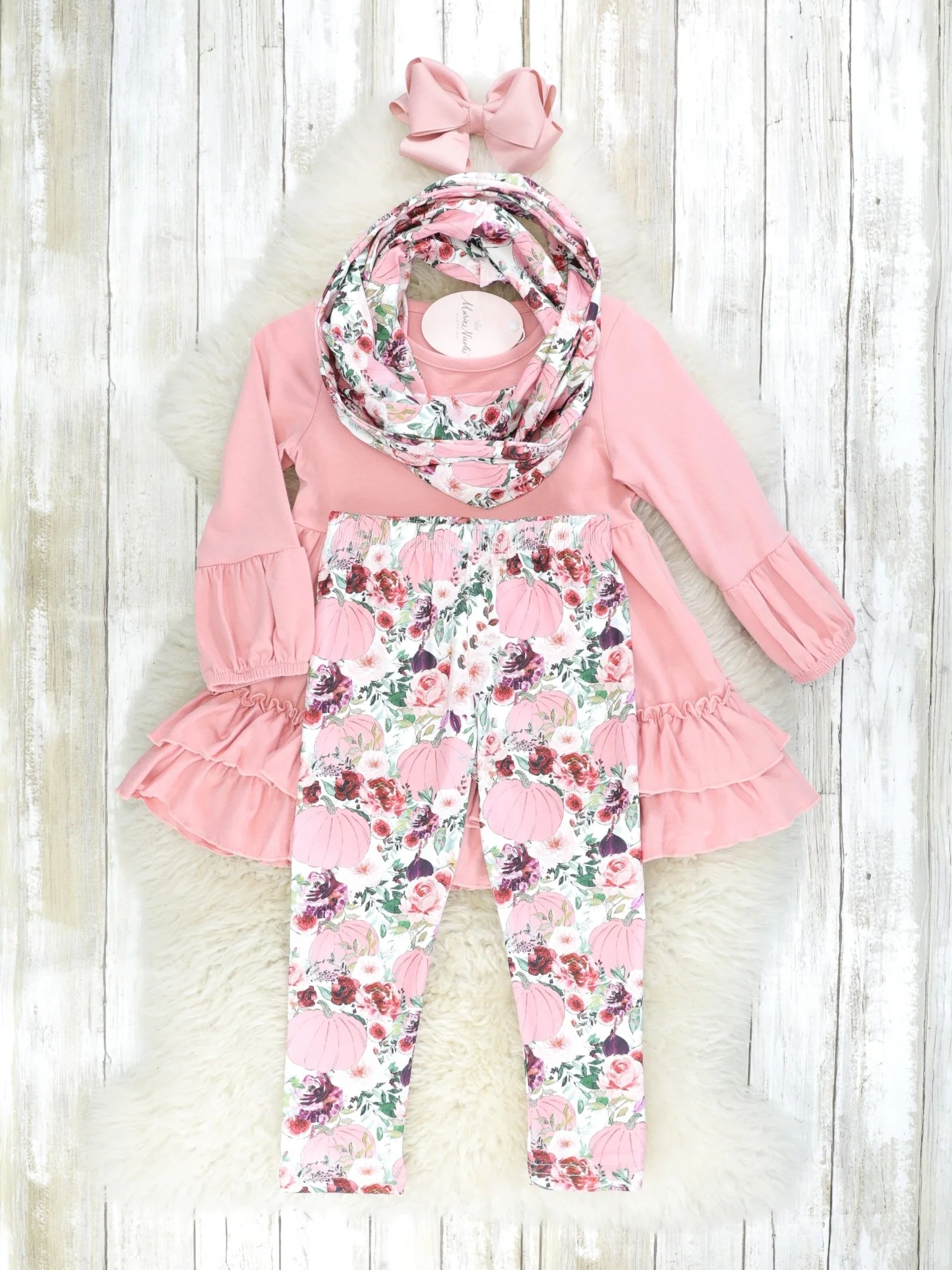 Mauve Floral 3 Piece Outfit - Image 2