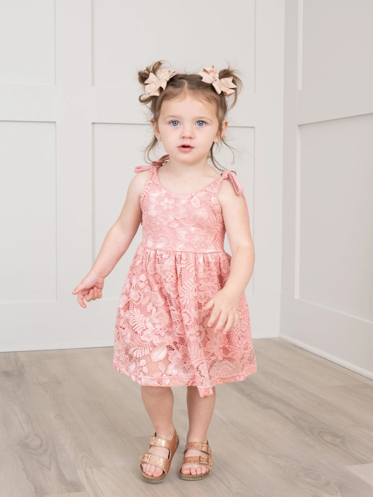 Mauve Floral Lace Tie Tank Dress - Image 3