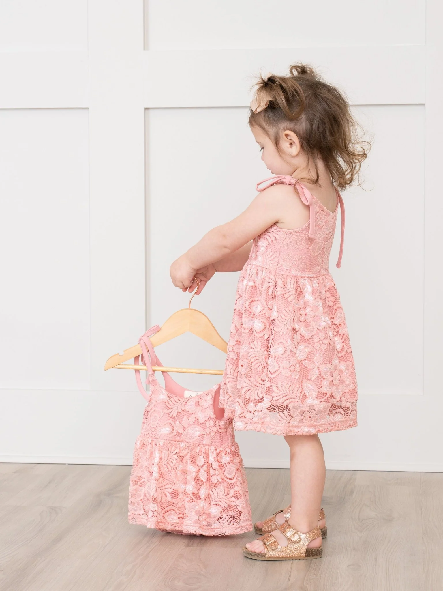 Mauve Floral Lace Tie Tank Dress - Image 4