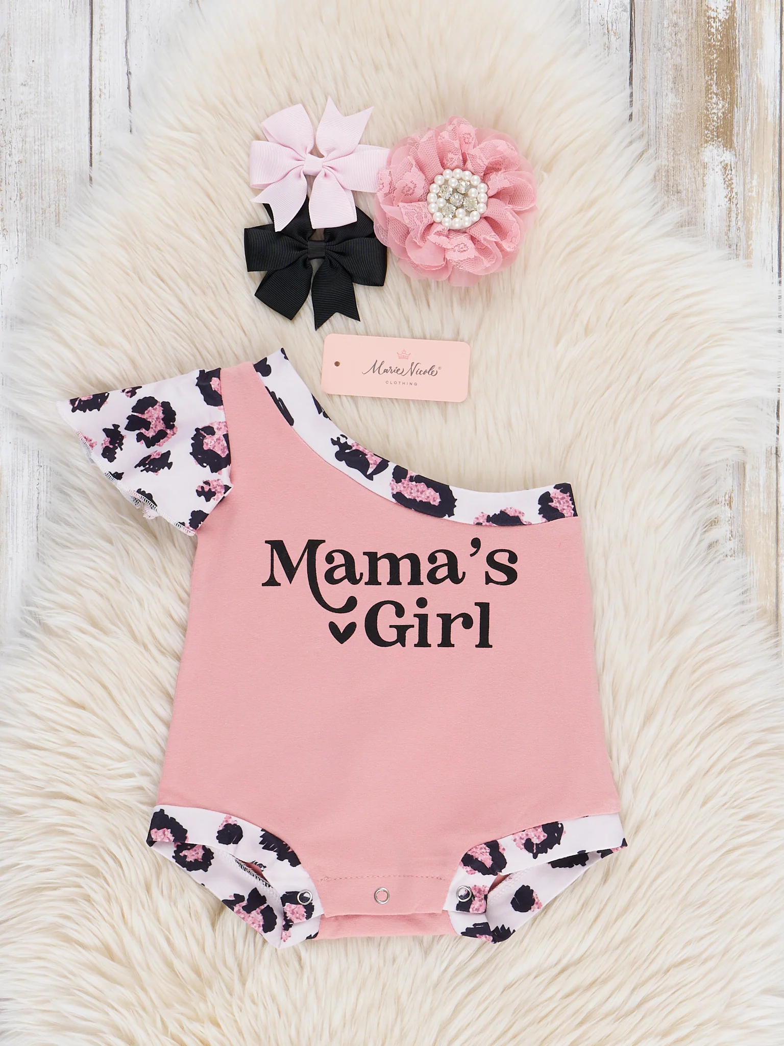 Mauve Leopard Asymmetrical Ruffle Bubble Romper