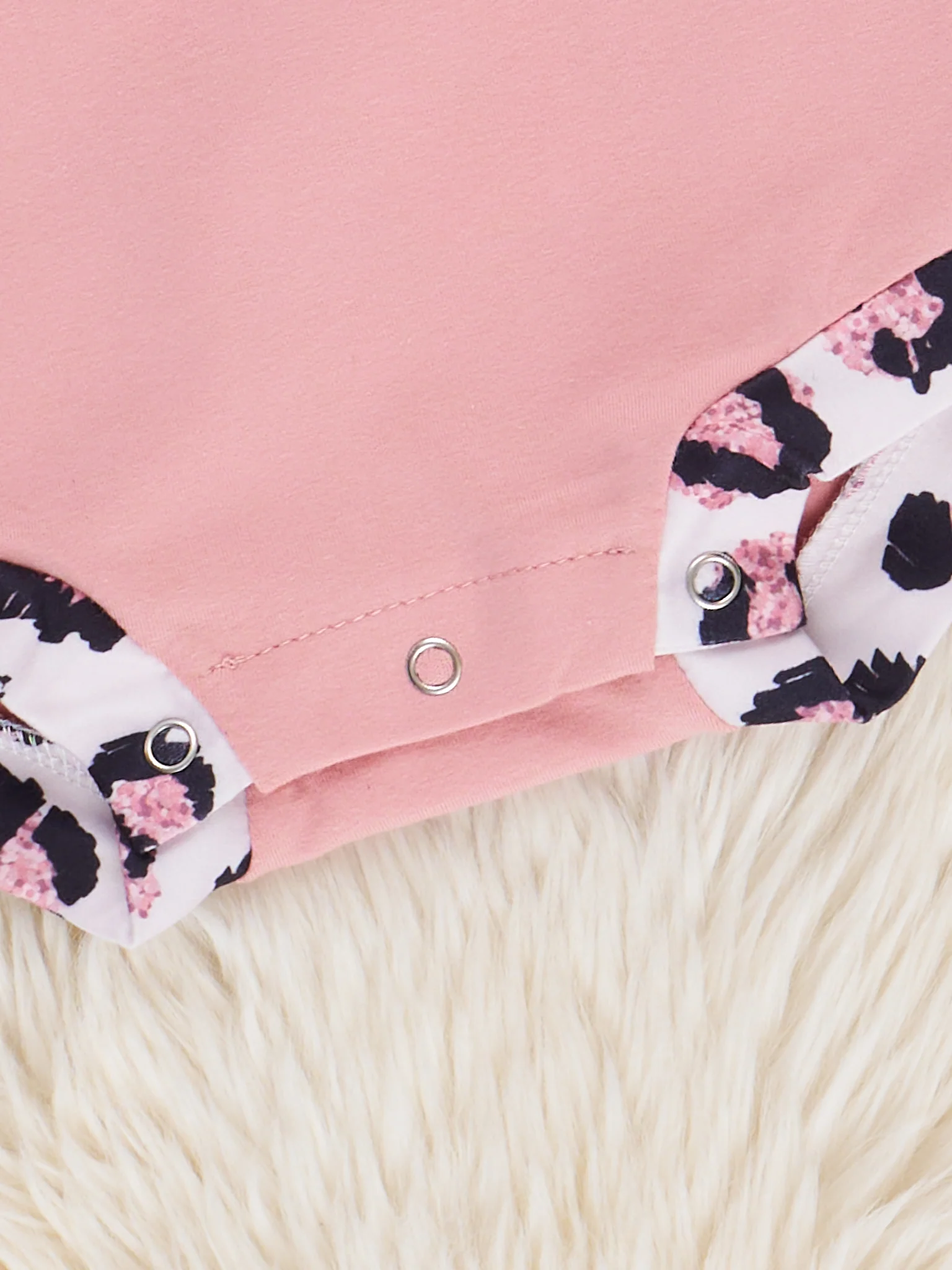 Mauve Leopard Asymmetrical Ruffle Bubble Romper - Image 2