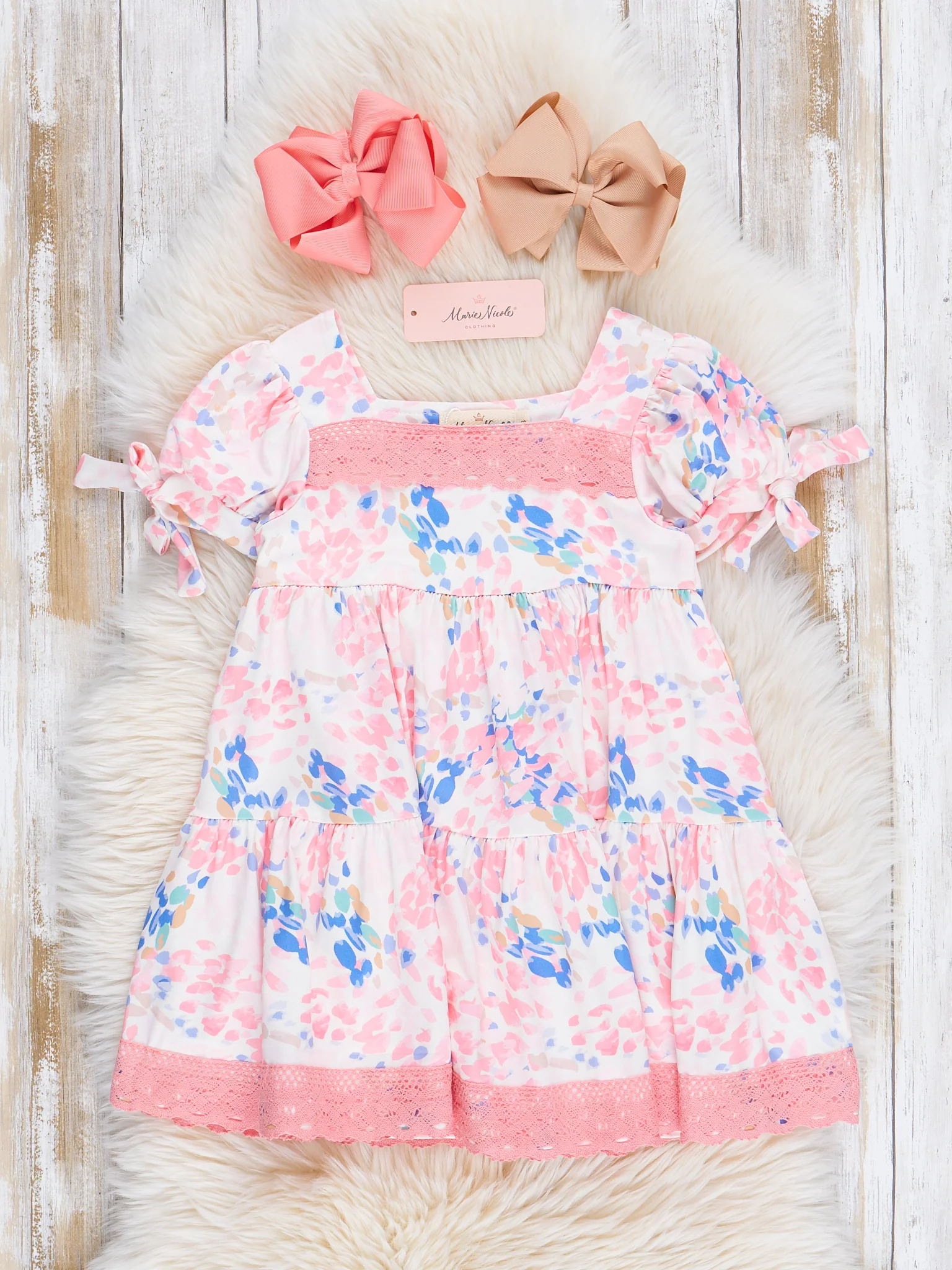 Mauve & Violet Garden Lace Hem Dress