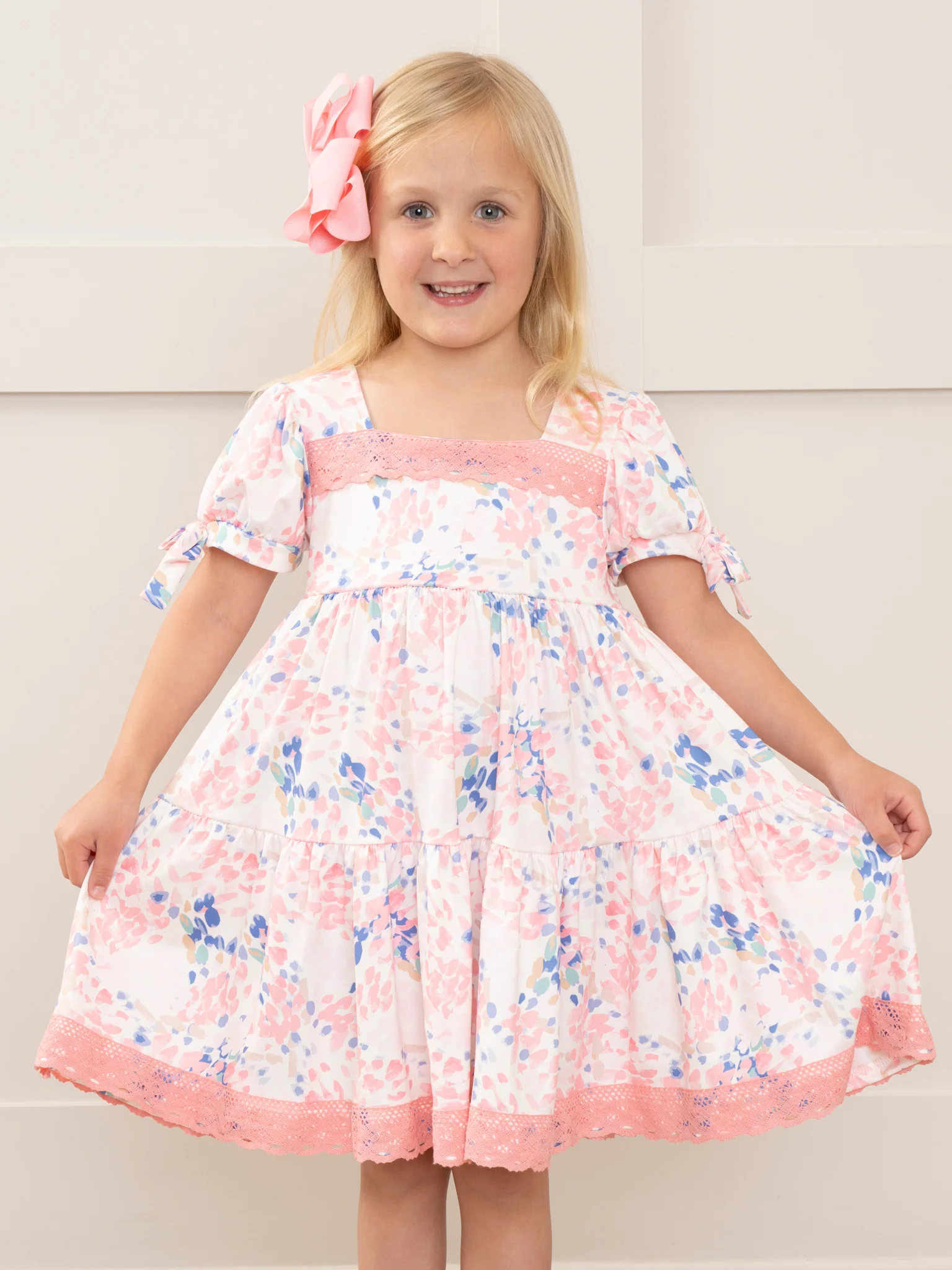 Mauve & Violet Garden Lace Hem Dress - Image 3
