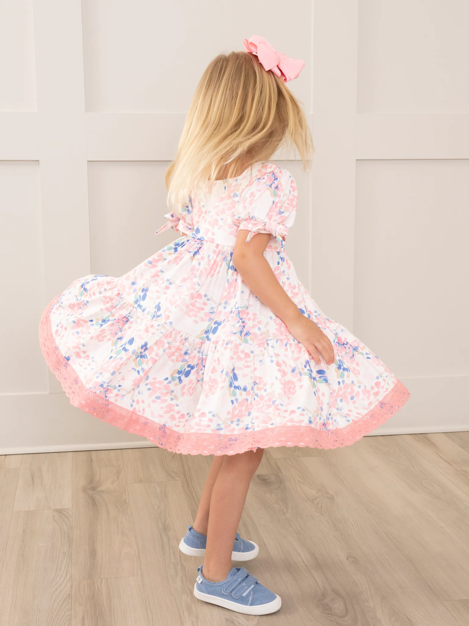 Mauve & Violet Garden Lace Hem Dress - Image 5