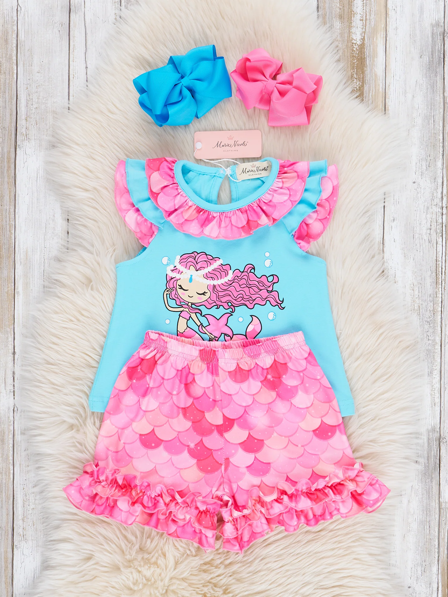 Mermaid Life Embroidered Ruffle Outfit - Image 2