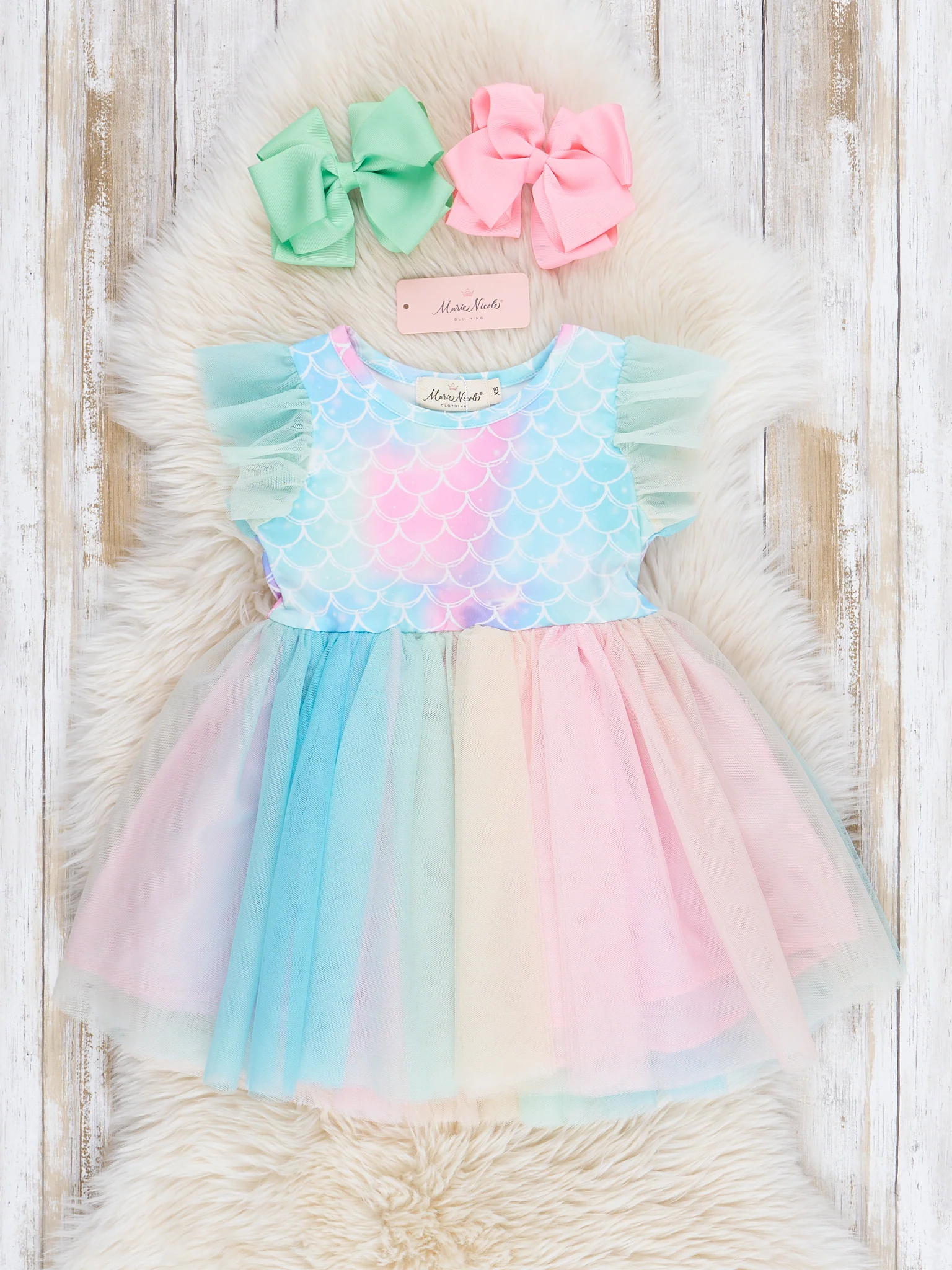 Mermaid Scales Rainbow Tulle Dress - Image 2