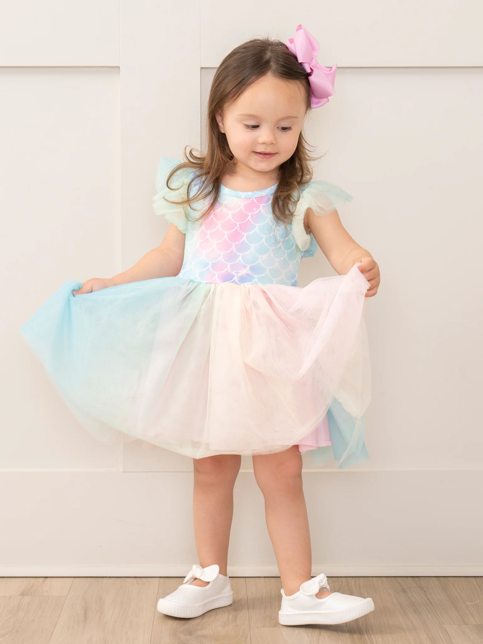 Mermaid Scales Rainbow Tulle Dress - Image 3