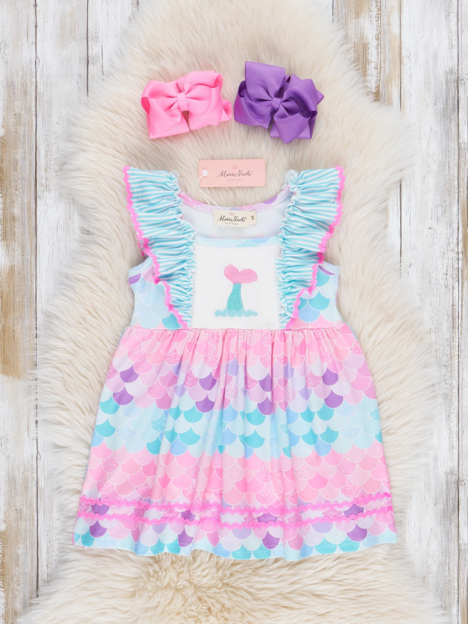 Mermaid Splash Ruffle Dress - Image 2