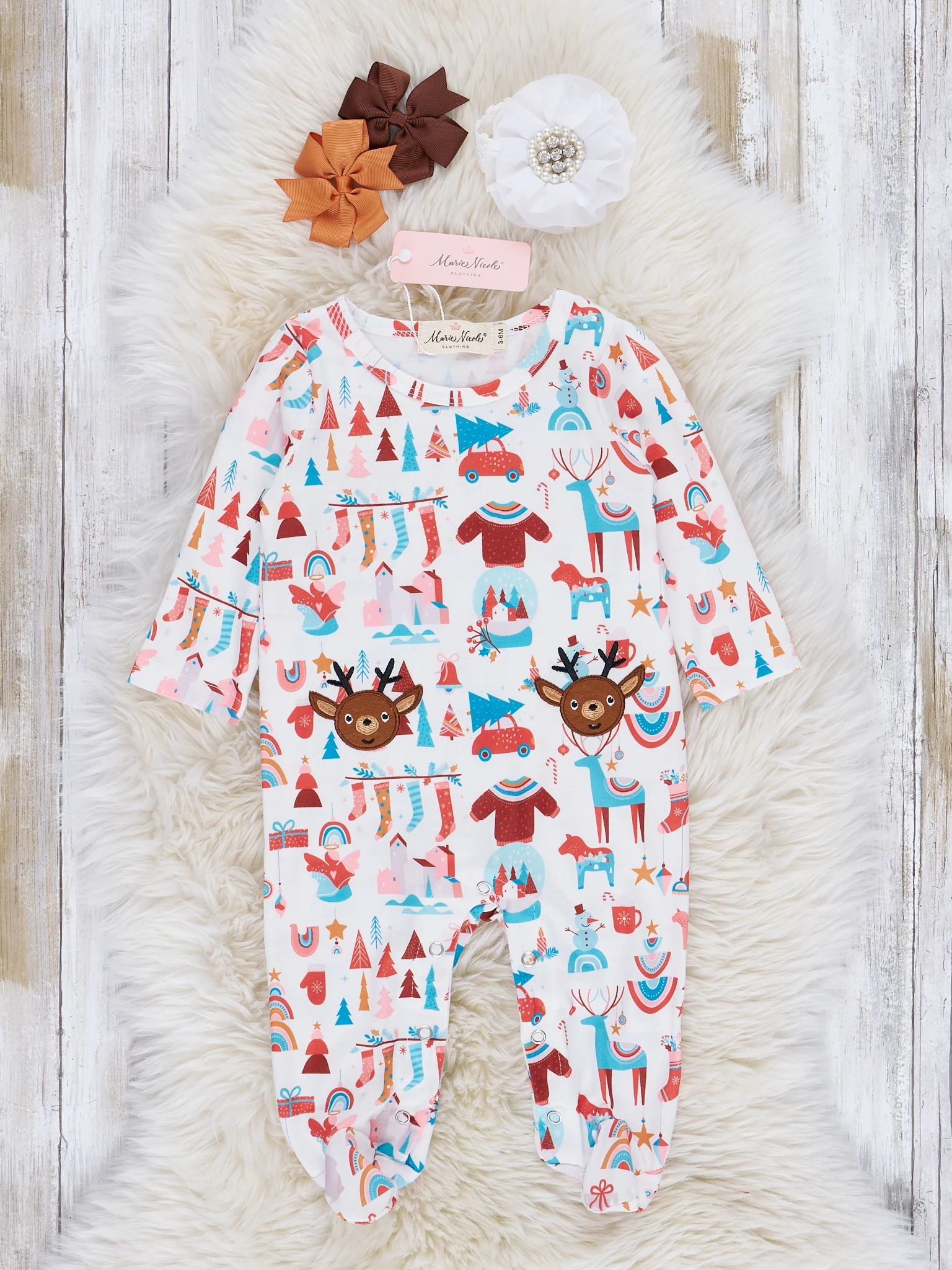 Merry Holiday Footed Sleeper Pajamas