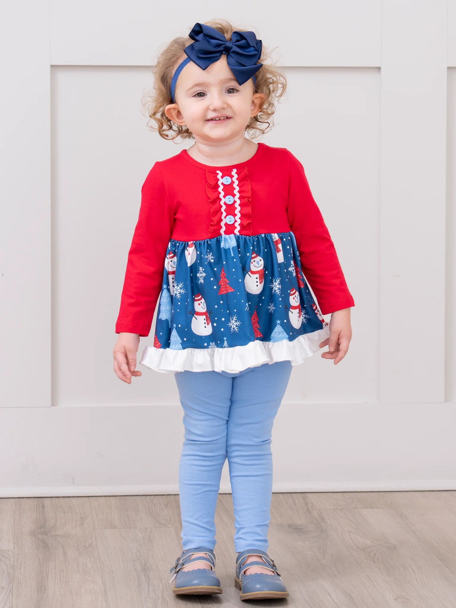 Merry Little Snowman Ruffle Outfit