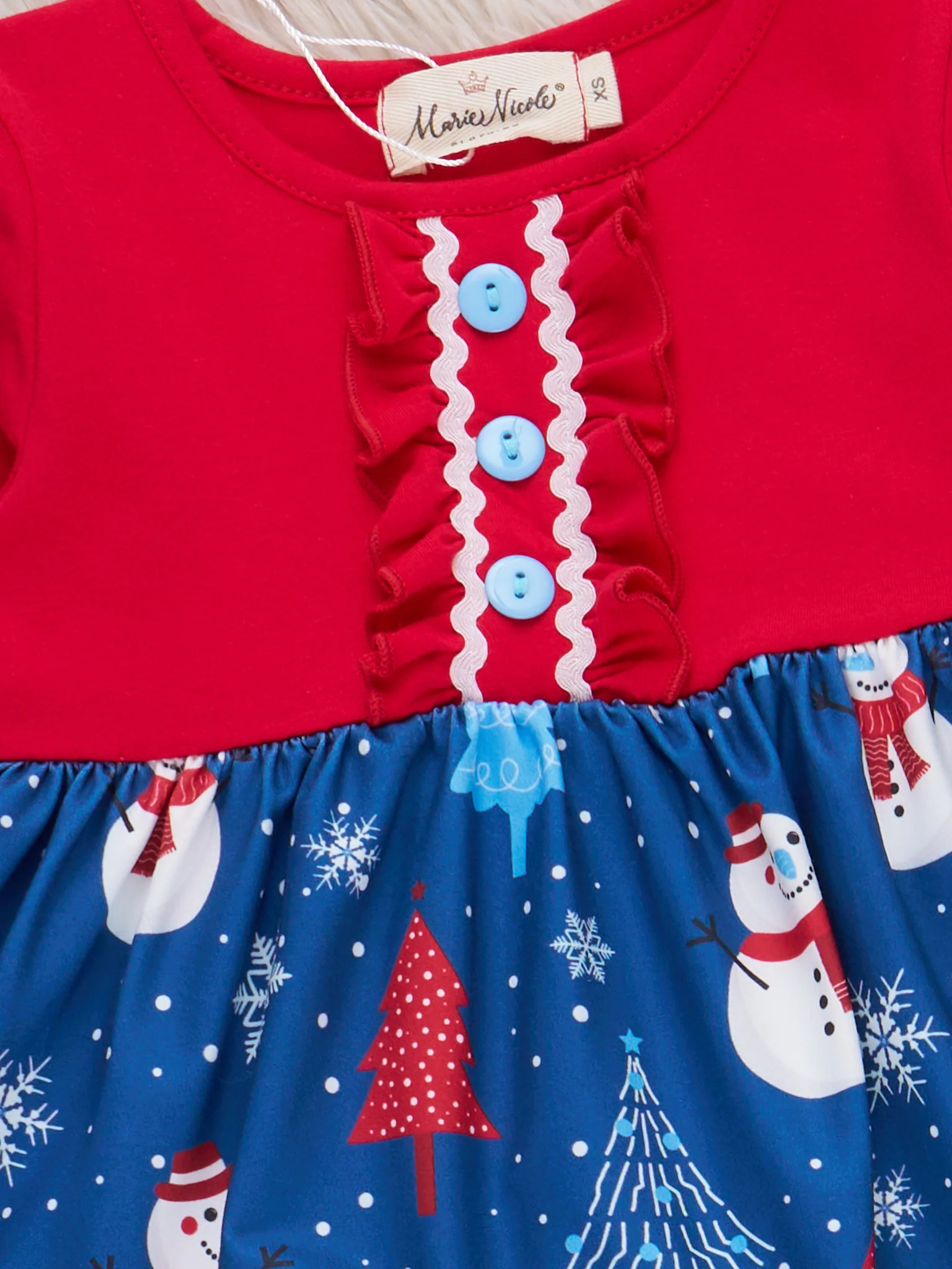 Merry Little Snowman Ruffle Outfit - Image 3