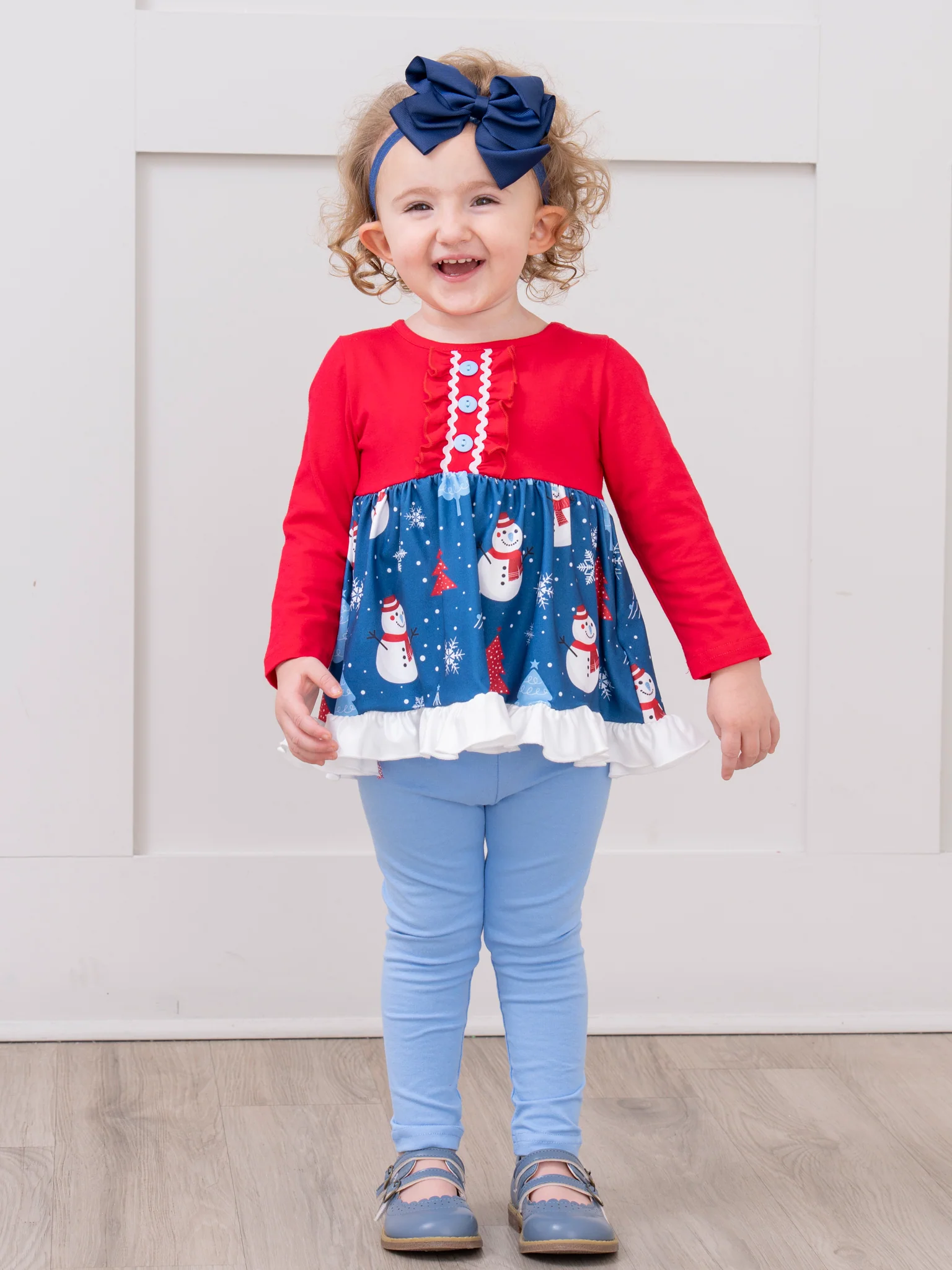 Merry Little Snowman Ruffle Outfit - Image 5