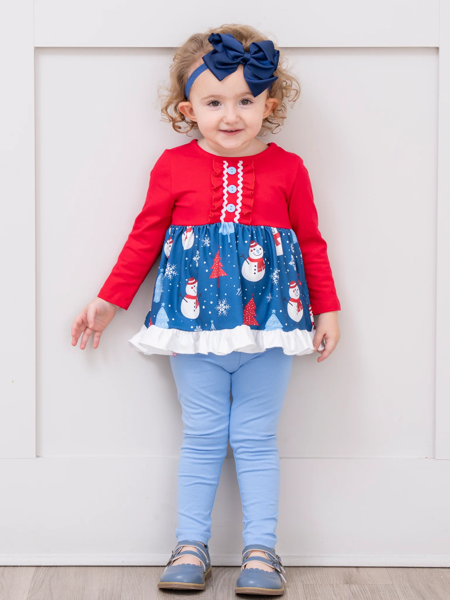 Merry Little Snowman Ruffle Outfit - Image 6