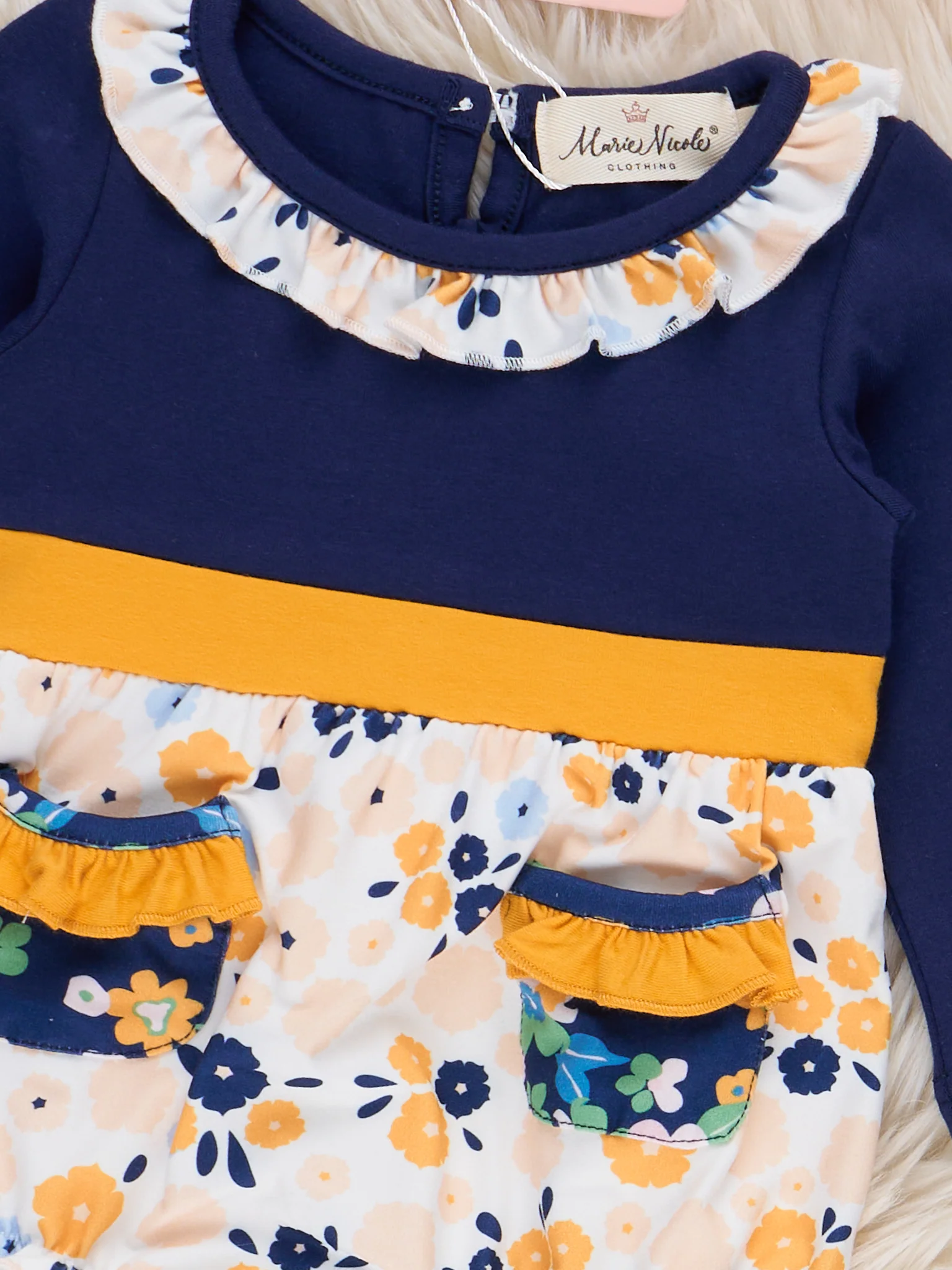 Midnight Blooms Ruffle Bubble Romper - Image 2